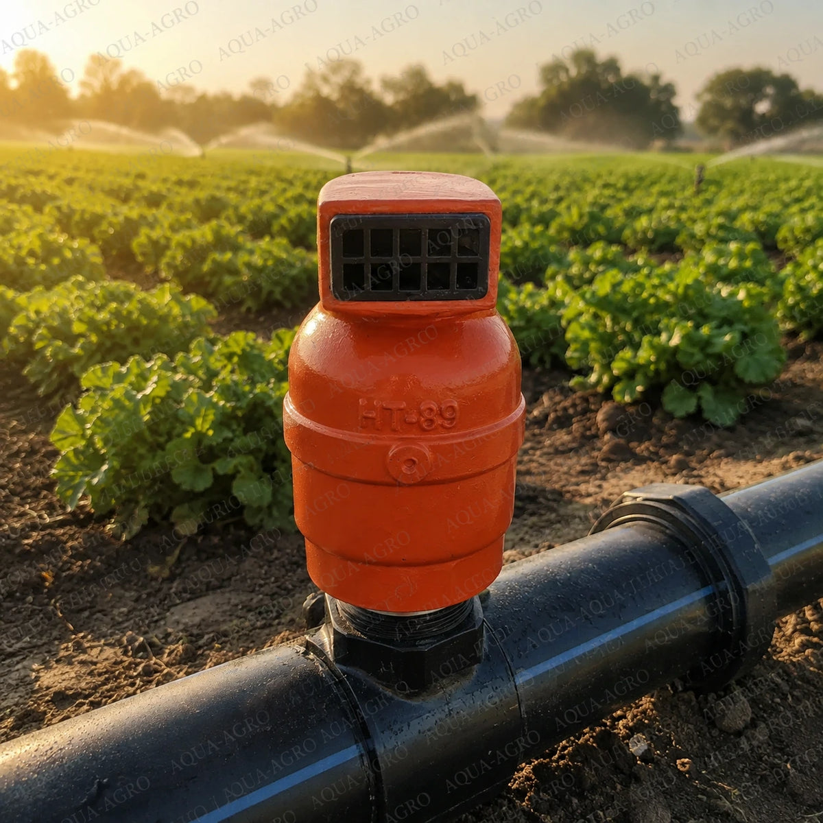 Automat HT-89 1.5 Inch 50mm Aluminium Air Release And Vacuum Relief Valve Installed On Agricultural Irrigation Pipeline