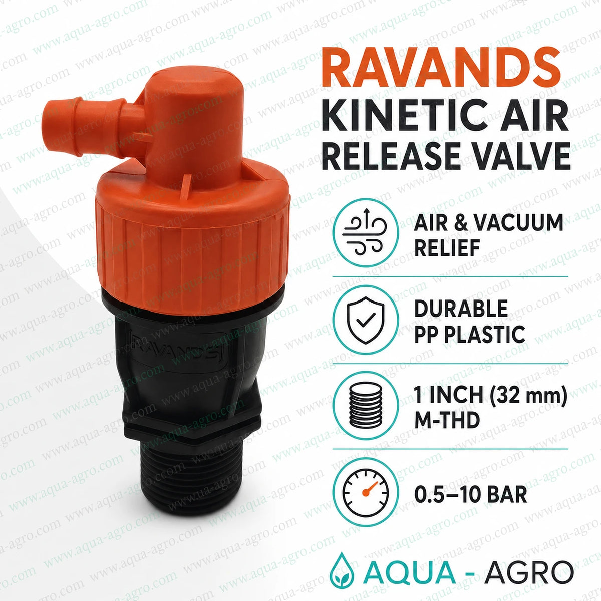 RAVANDS 1 Inch Male Threaded Plastic Air Release Valve For Drip Irrigation, Sprinkler Irrigation And Agricultural Water Pipelines