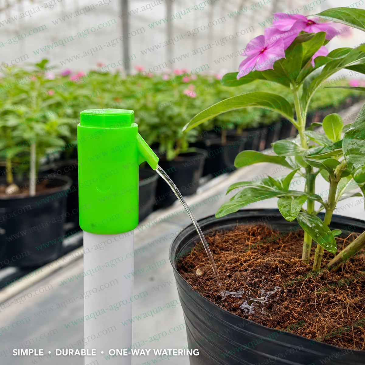 AQUA-AGRO 0.5 inch 20mm UNI spitter one-way irrigation fitting watering potted flowering plant in nursery