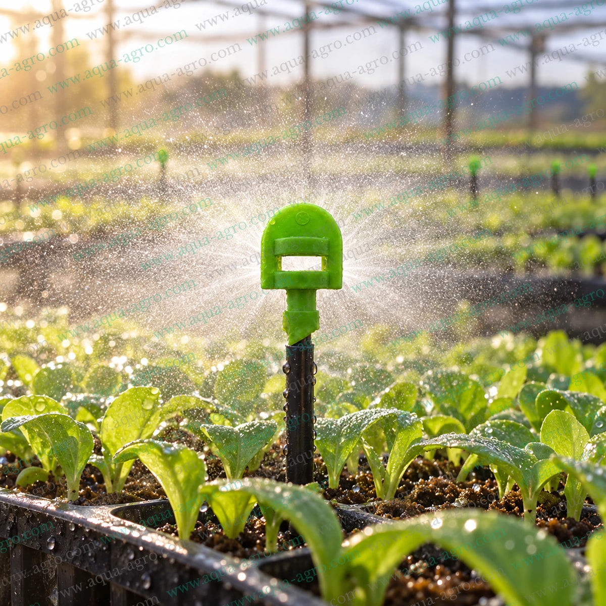 AQUA AGRO U Mist Green Micro Sprayer Providing 360 Degree Fine Water Spray for Seedlings and Vegetable Plants in Nursery Greenhouse and Garden Irrigation