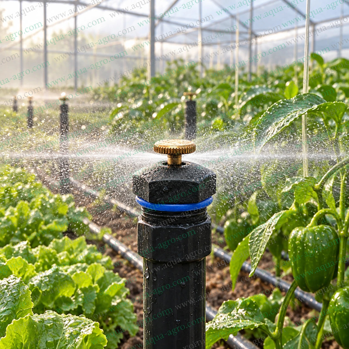 AQUA AGRO Premium Adjustable Plastic Atomiser Sprayer with Brass Flow Control Knob Providing 360 Degree Water Spray for Greenhouse Vegetable Crops and Nursery Irrigation