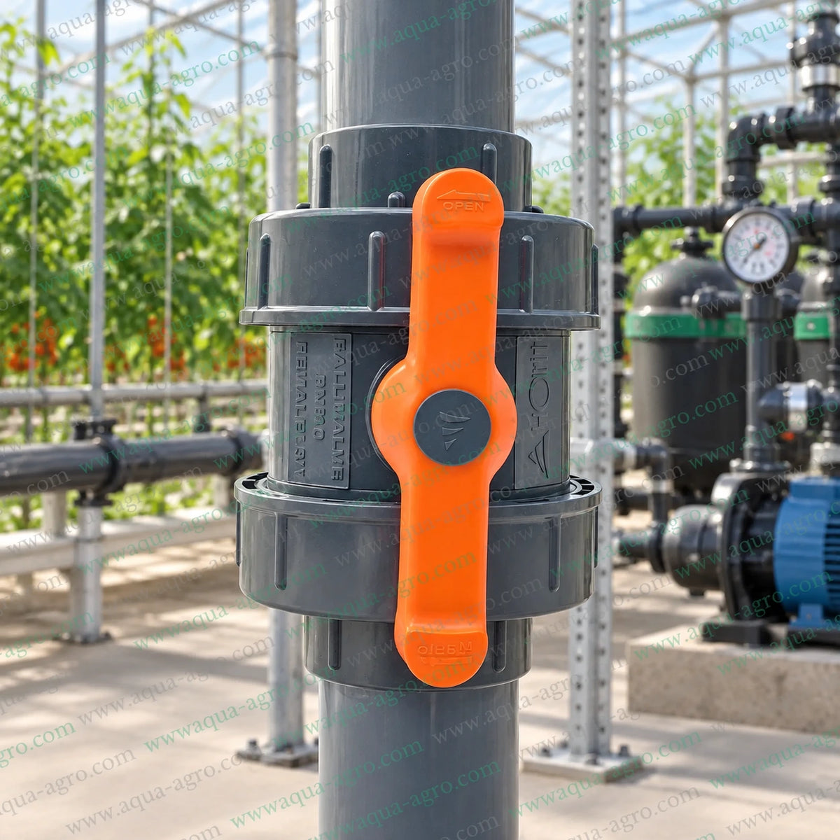 AUTOMAT HT-68-PP-DU double union PVC ball valve 3 inch 90mm plain socket ends 0 to 10 bar irrigation valve product specification