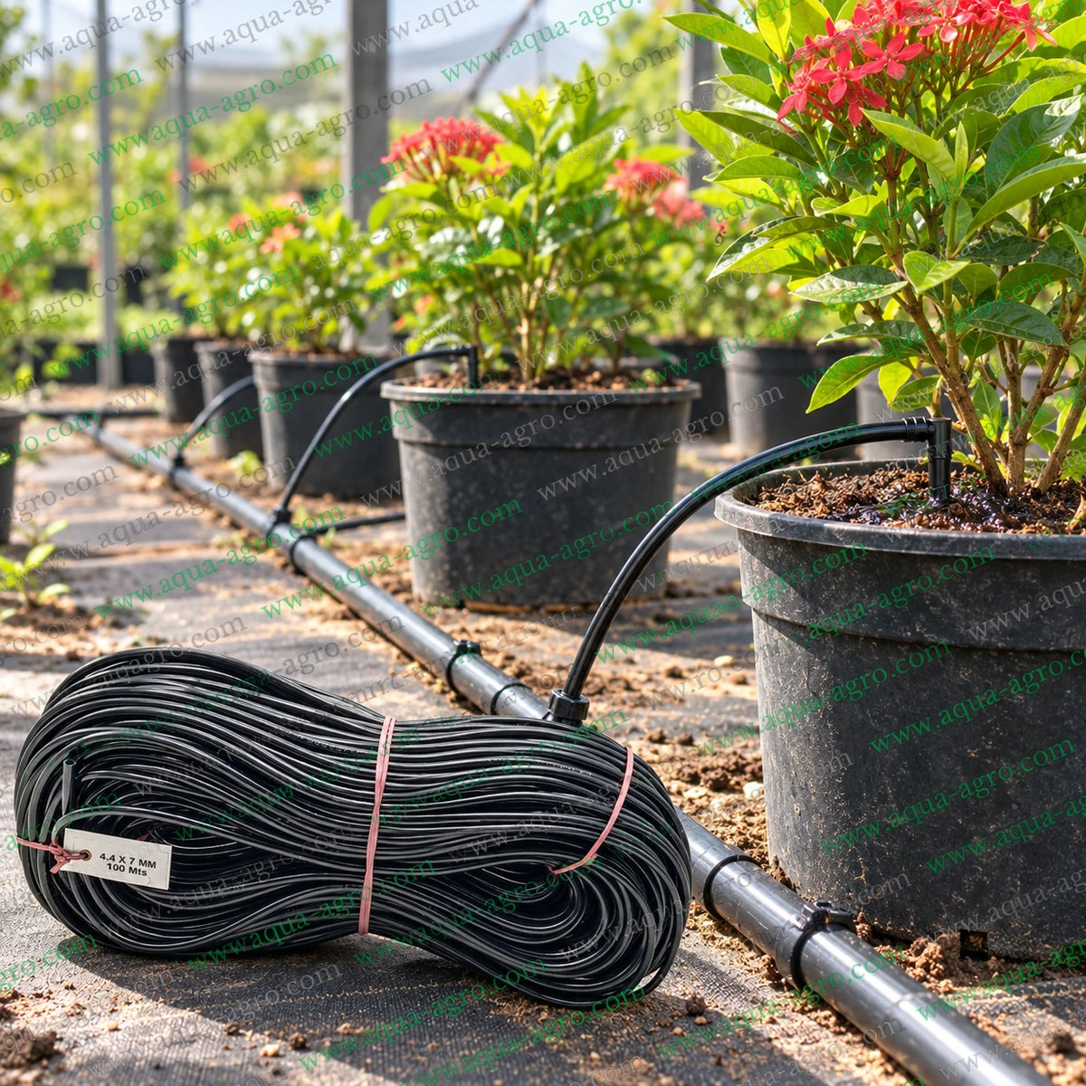 AUTOMAT premium soft PVC micro tube 4.4mm inner diameter 7mm outer diameter black spaghetti tubing cut length for drip irrigation in nurseries gardens and potted plants