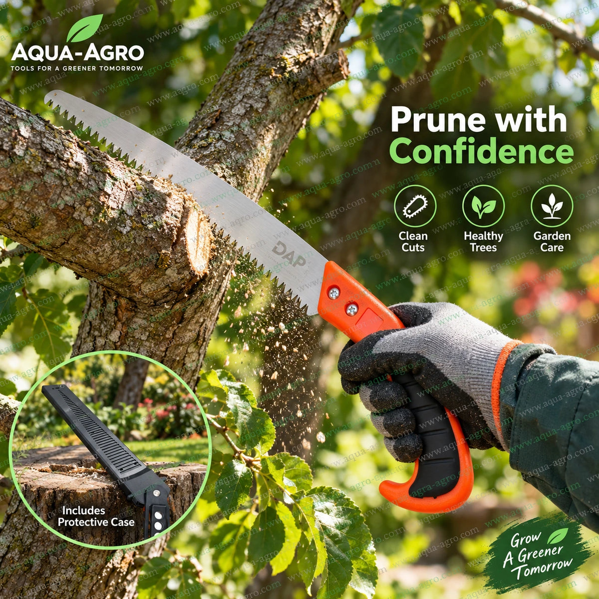 DAP 9123-S standard straight hand pruning saw cutting tree branch with sharp SK5 steel blade and ergonomic plastic handle for garden tree and shrub pruning
