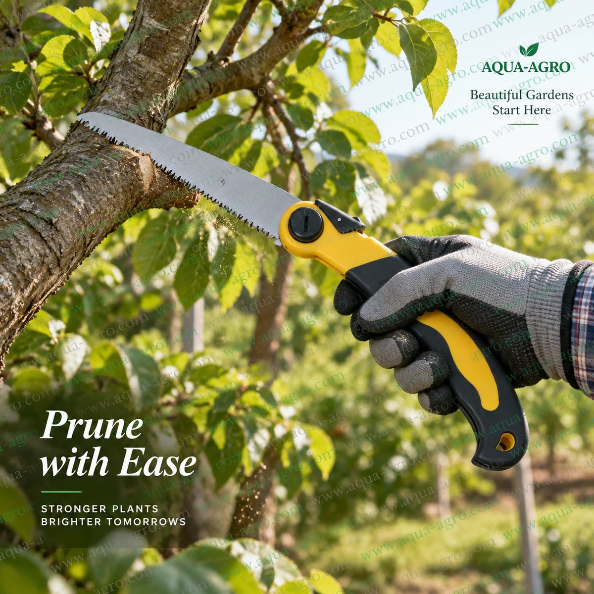 DAP BG-210 folding pruning saw with sharp heat treated blade and ergonomic yellow black handle for clean tree branch cutting garden orchard and landscaping use