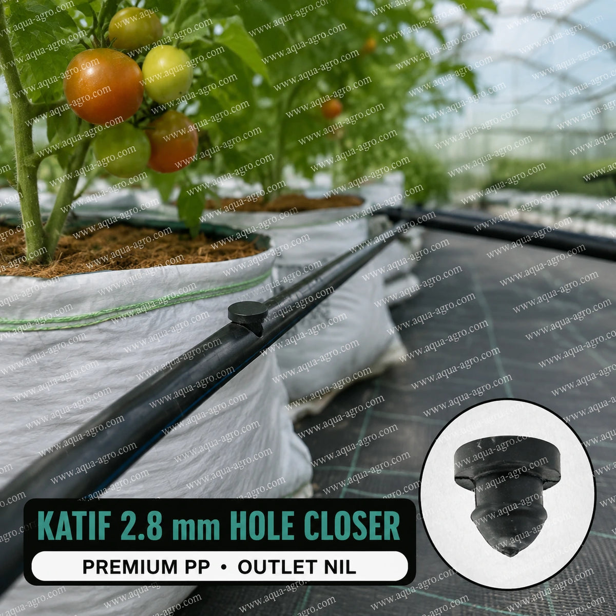 FINOLEX PLASSON 2.8mm Katif goof plug premium PP black dummy plug for sealing unused holes in drip tube micro irrigation and greenhouse systems