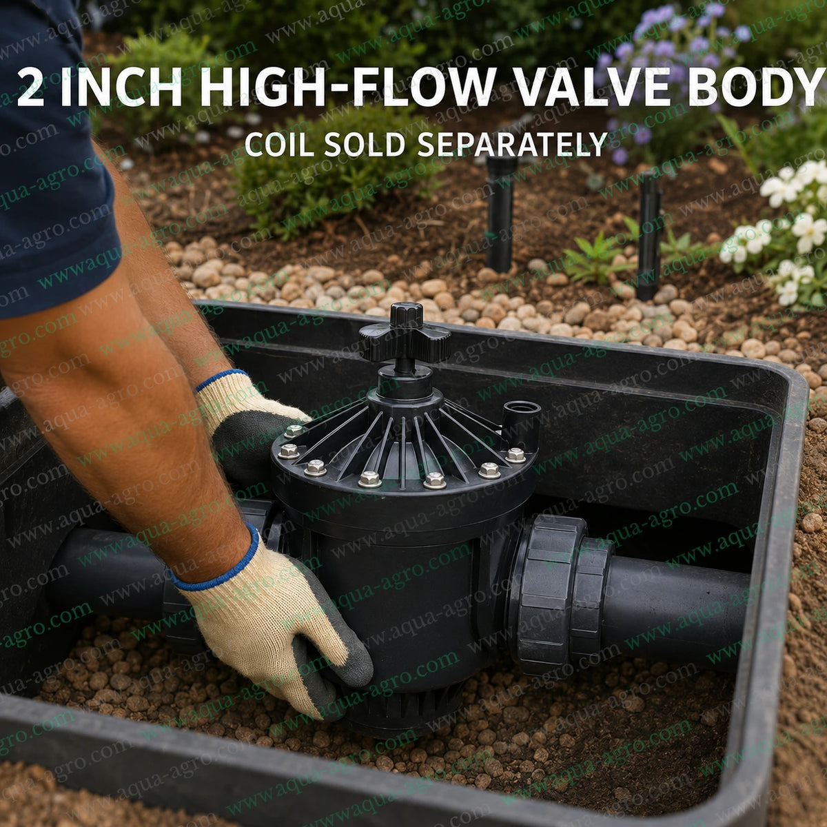 HUNTER PGV-201G-B-WOCOIL 2 inch 63mm female threaded high flow irrigation solenoid valve body without coil with flow control for automatic sprinkler and landscape irrigation systems