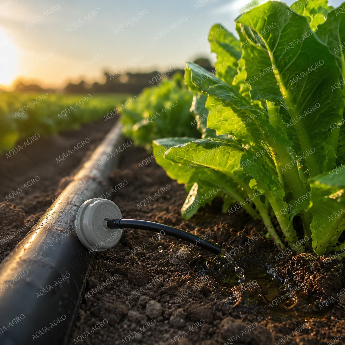 NETAFIM Woodpecker WP 4 LPH non-PC sealed grey dripper with barb outlet watering vegetable crops through micro tube drip irrigation