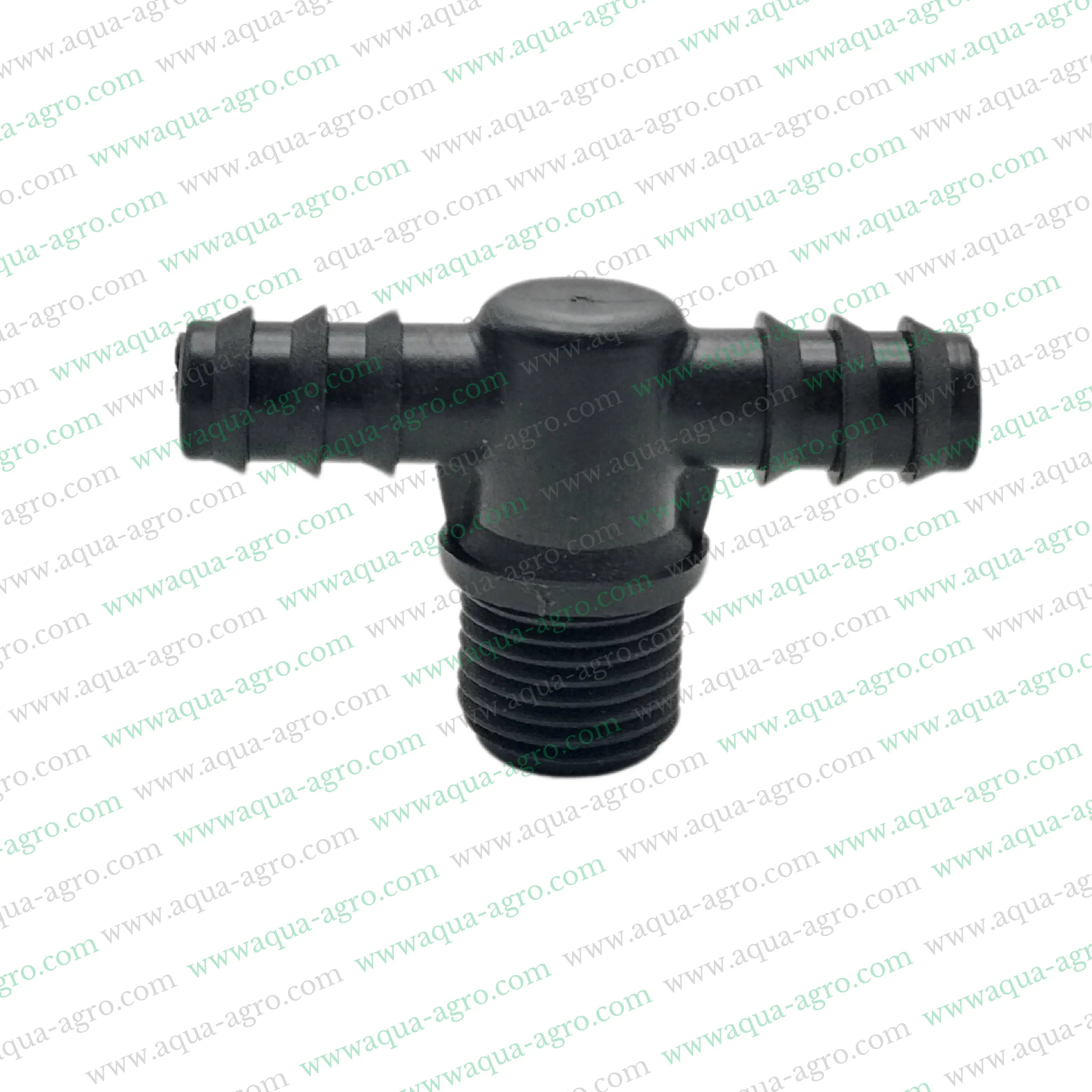 Drip irrigation fittings,Threaded fittings for drip irrigation,0.5 inch riser tee for drip lines,16mm barb fittings,PP plastic irrigation fittings