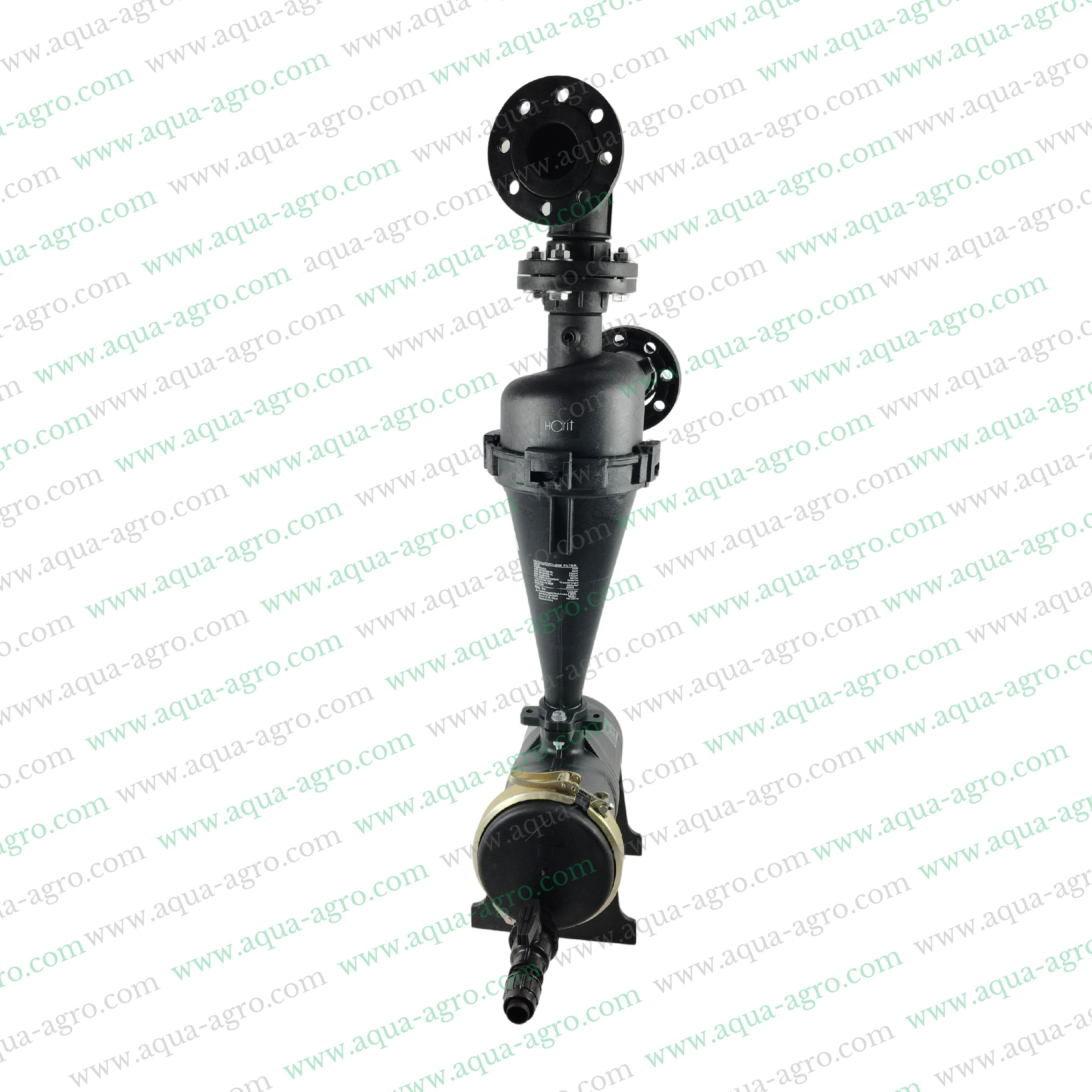 AUTOMAT - Filter - Hydrocyclone - 2.5 Inch (75mm) - Flanged End - 40 (m3-Hr) - Regular Plastic Body withTop Elbow - (HT-145FE)