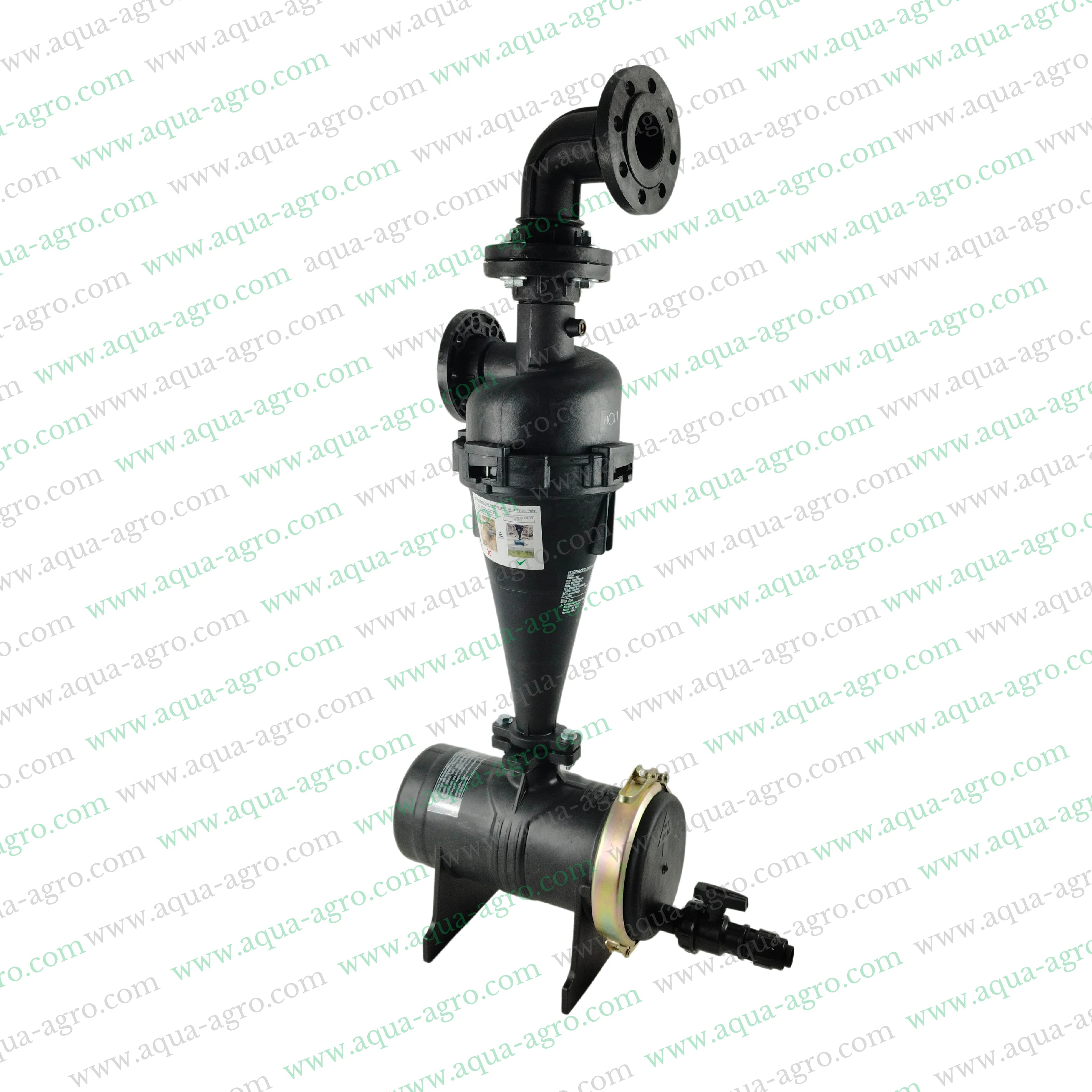 AUTOMAT - Filter - Hydrocyclone - 2.5 Inch (75mm) - Flanged End - 40 (m3-Hr) - Regular Plastic Body withTop Elbow - (HT-145FE)