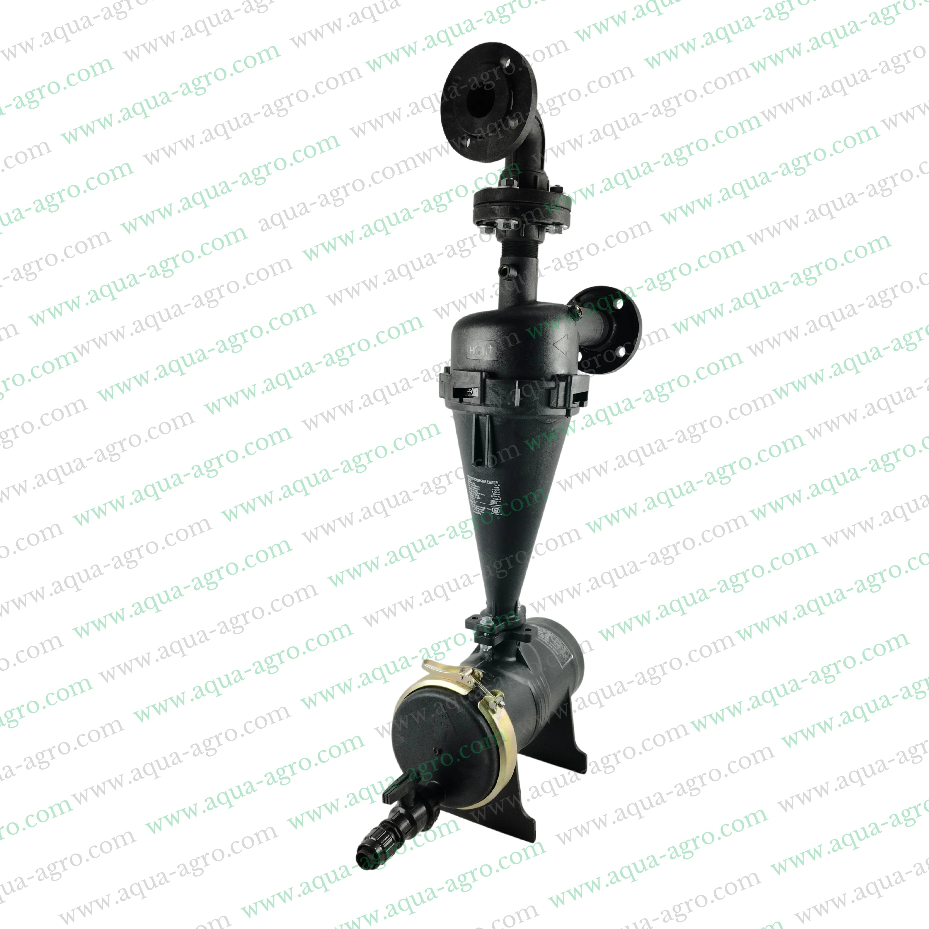 AUTOMAT - Filter - Hydrocyclone - 2 Inch (63mm) - Flanged End - 25 (m3-Hr) - Regular Plastic Body with Top Elbow - (HT-144FE)