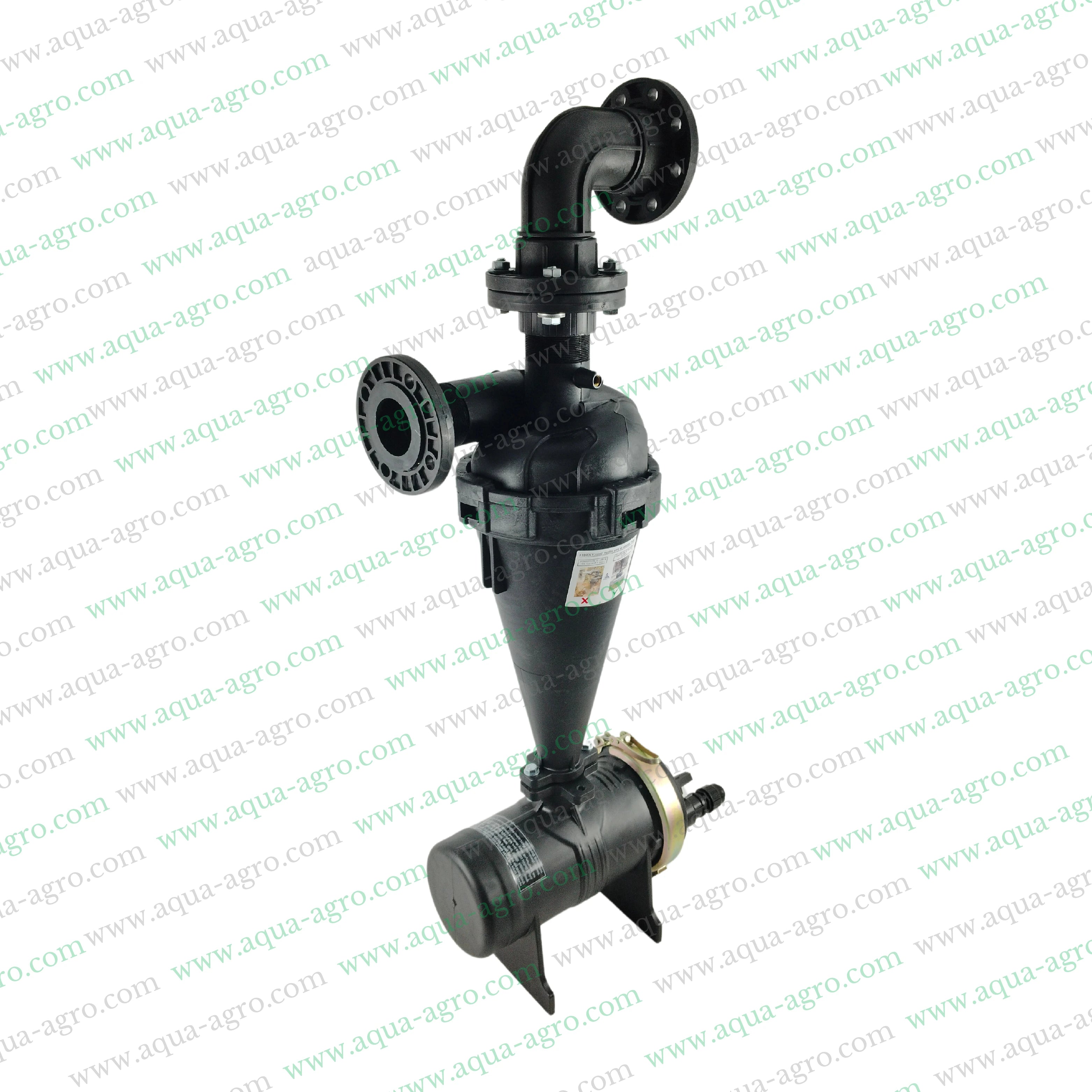 AUTOMAT - Filter - Hydrocyclone - 3 Inch (90mm) - Flanged End - 50 (m3-Hr) - Regular Plastic Body with Top Elbow - (HT-146FE)