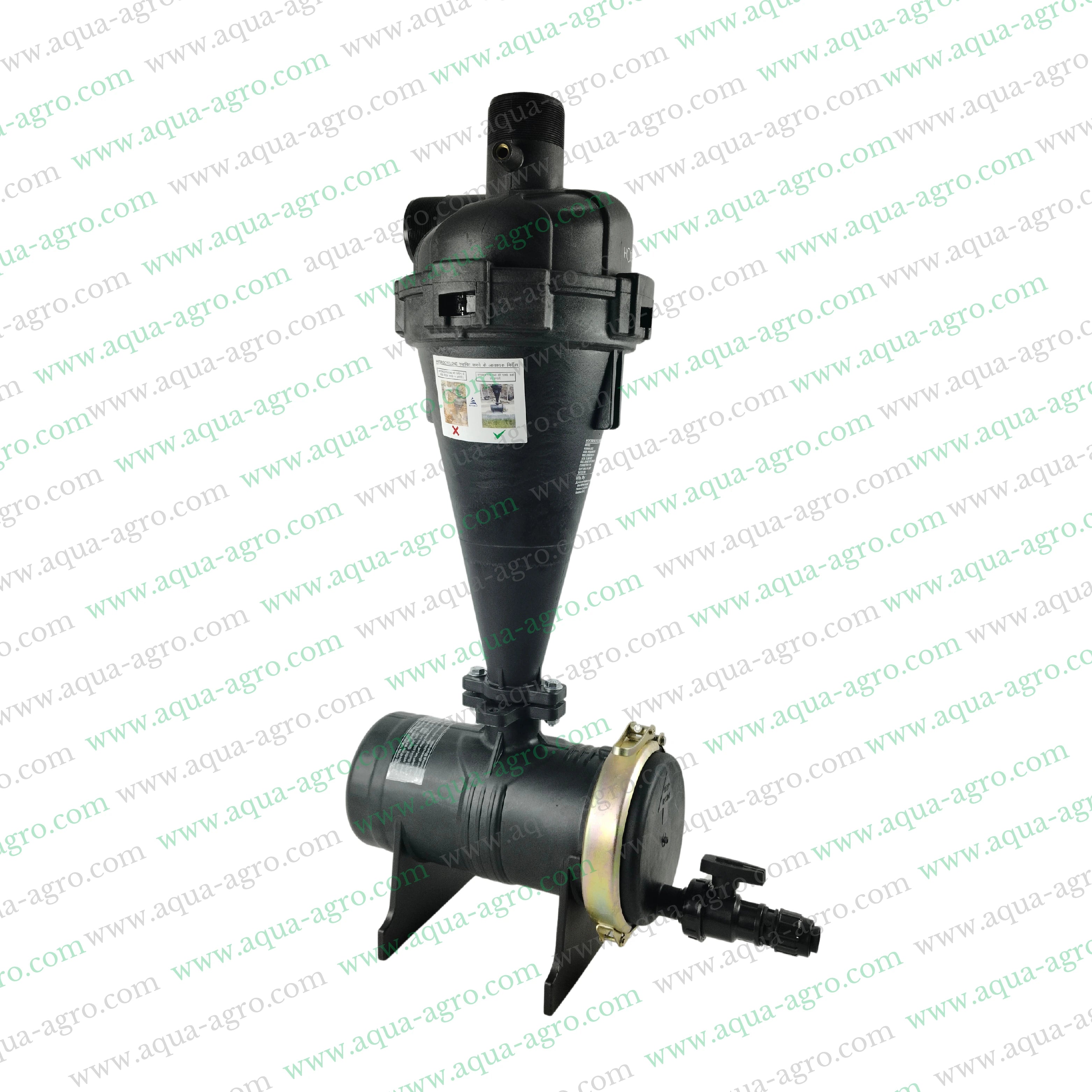 AUTOMAT - Filter - Hydrocyclone - 3 Inch (90mm) - Threaded End (M-Thd) - 50 (m3-Hr) - Regular Plastic Body - (HT-146T)