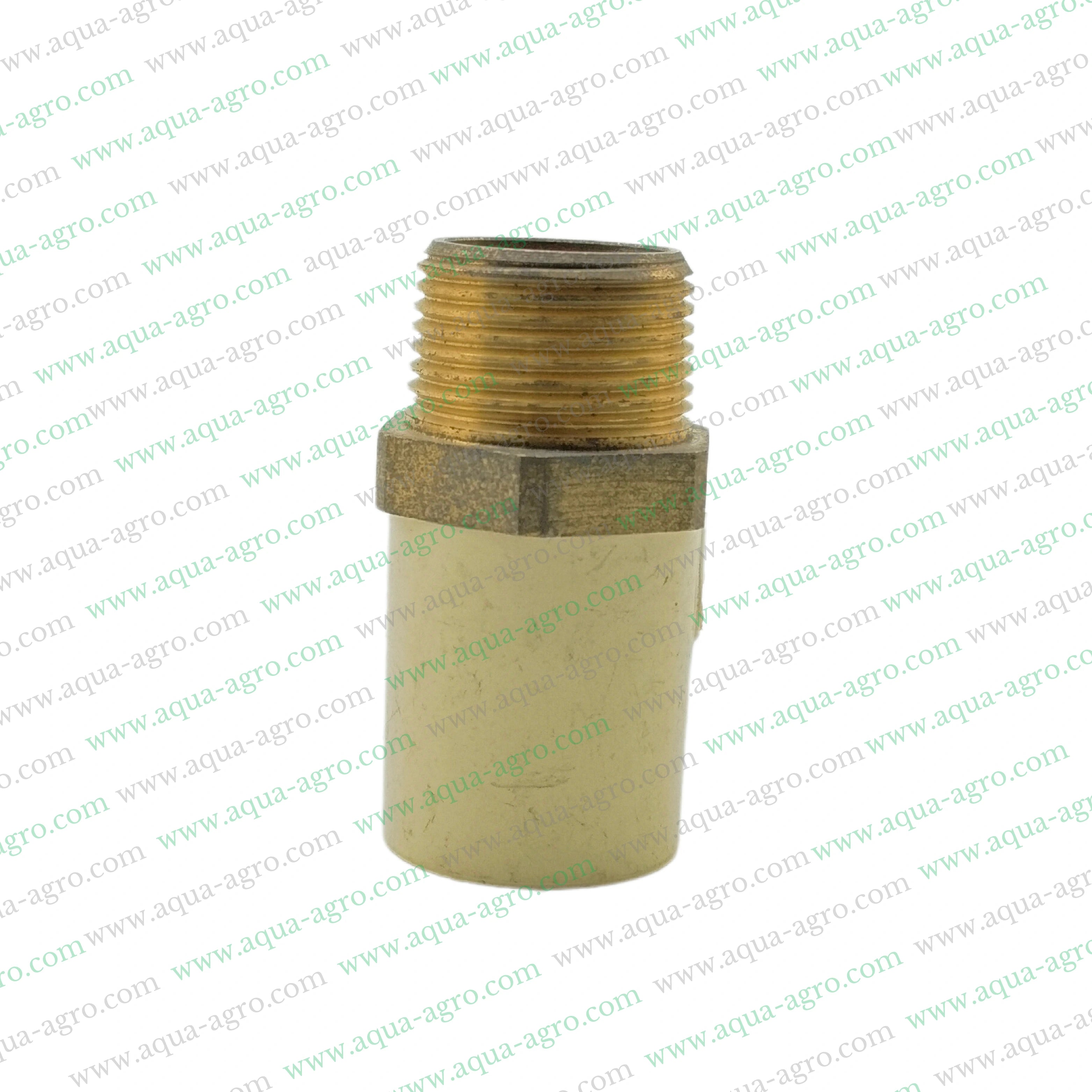 Finolex CPVC male threaded adapter,0.75 inch brass MTA fitting,CPVC MTA male threaded adaptor SDR 11,Brass threaded CPVC adapter 20mm