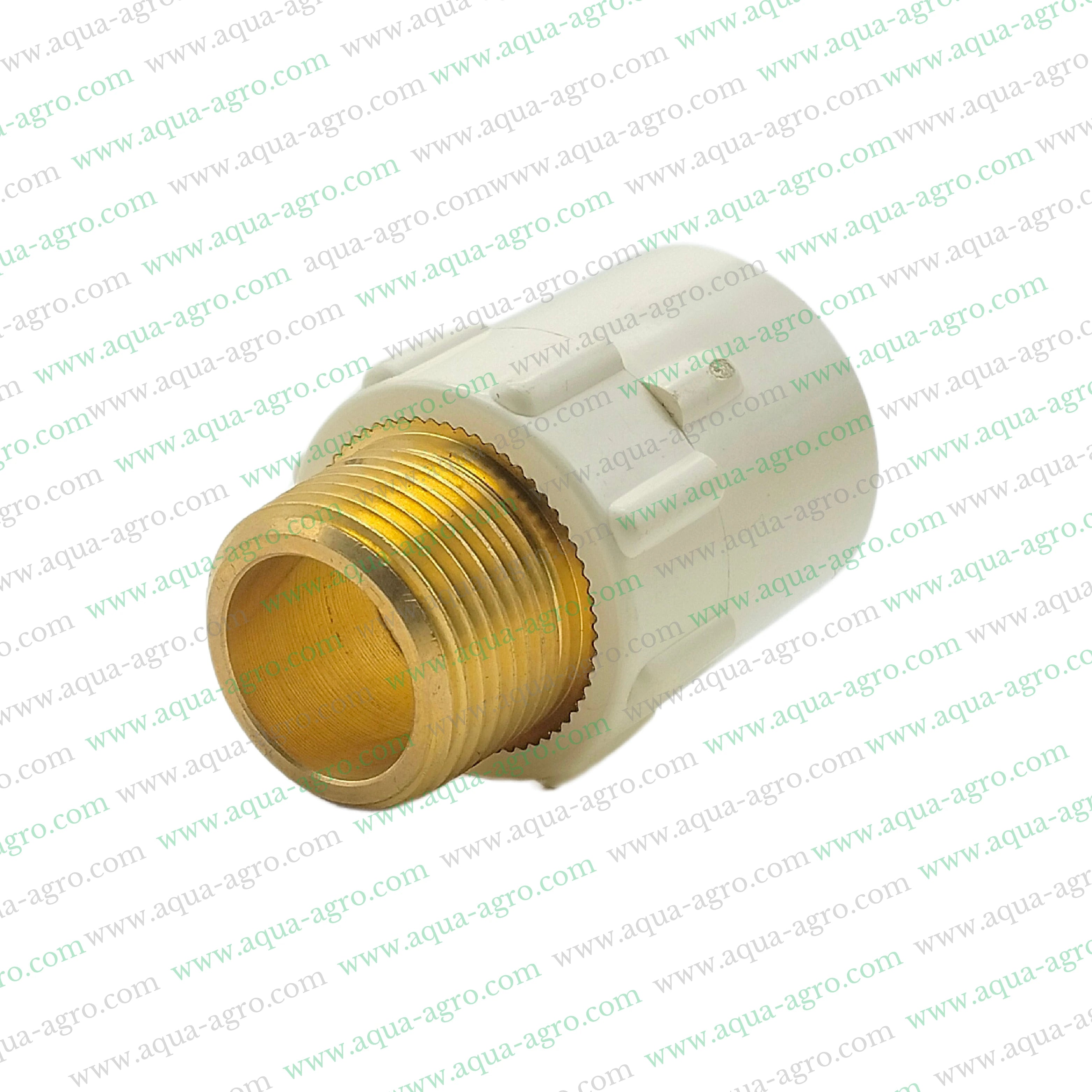 CPVC brass threaded reducing male adapter 1 inch to 0.75 inch,CPVC brass threaded reducing male adapter 25mm to 20mm,Finolex CPVC reducing MTA brass,CPVC brass MTA 1 inch x 0.75 inch SDR 11