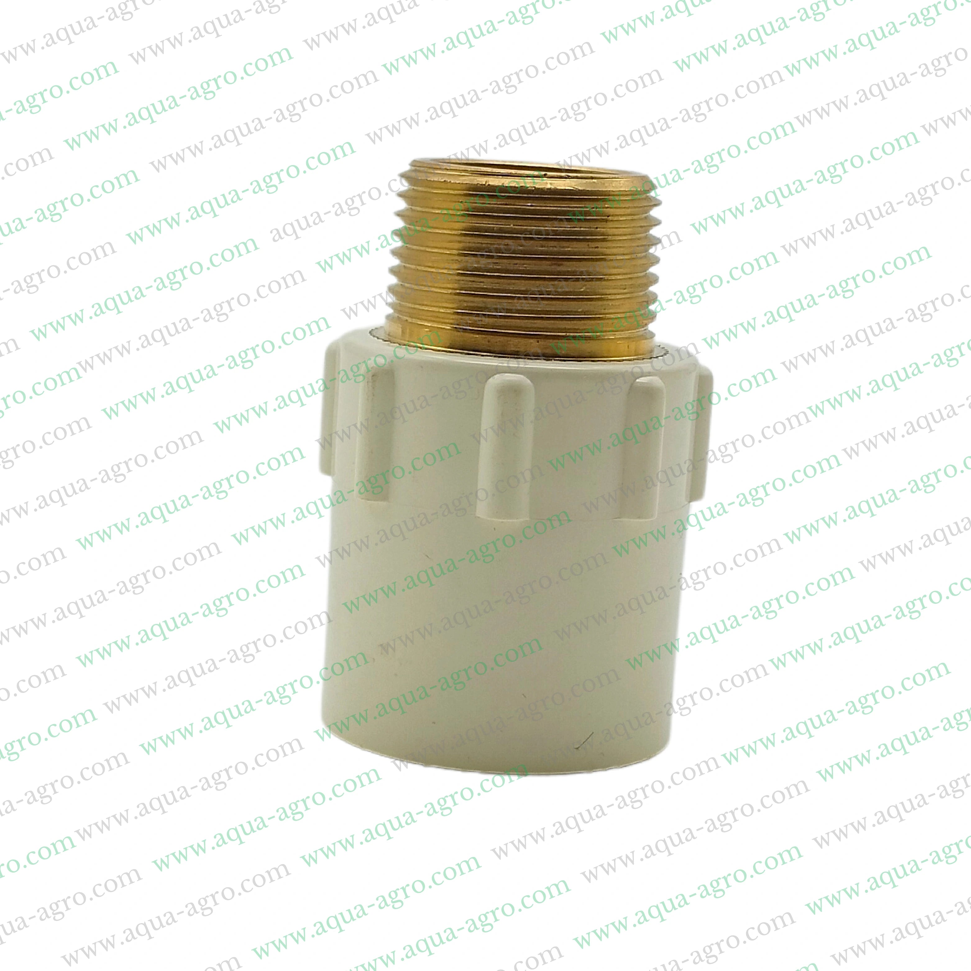 CPVC brass threaded reducing male adapter 1 inch to 0.75 inch,CPVC brass threaded reducing male adapter 25mm to 20mm,Finolex CPVC reducing MTA brass,CPVC brass MTA 1 inch x 0.75 inch SDR 11