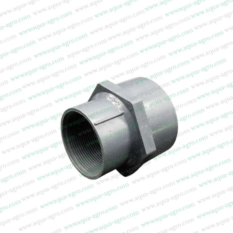 2 Inch PVC Female Threaded Adapter,63mm Female Threaded Adaptor,PVC Fittings for Plumbing,Threaded PVC Adapter for Pipes,Moulded PVC Pipe Accessories