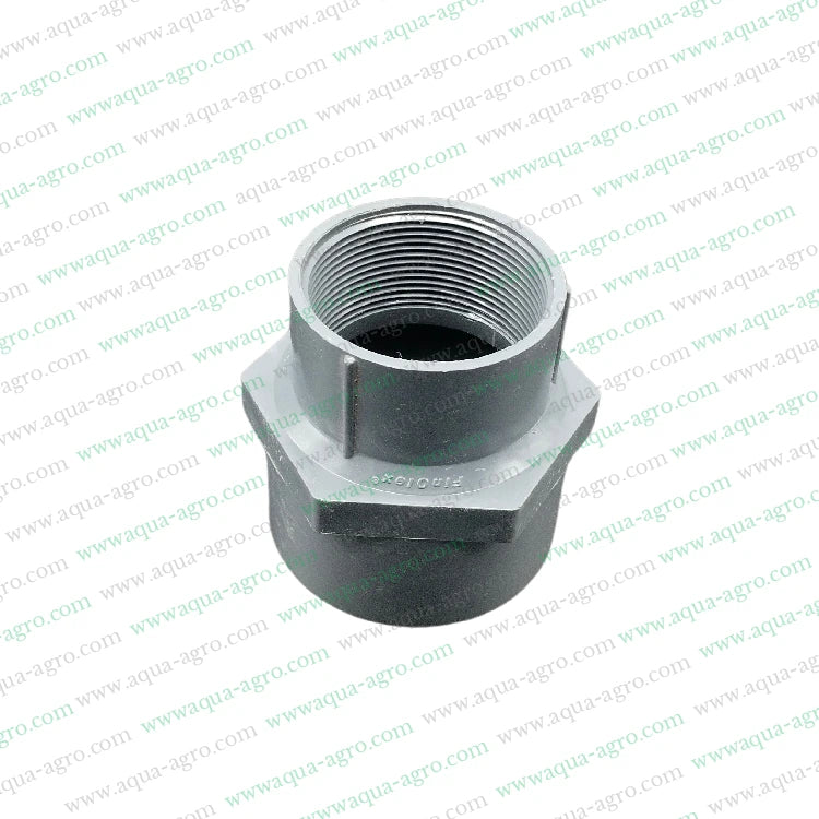 2 Inch PVC Female Threaded Adapter,63mm Female Threaded Adaptor,PVC Fittings for Plumbing,Threaded PVC Adapter for Pipes,Moulded PVC Pipe Accessories