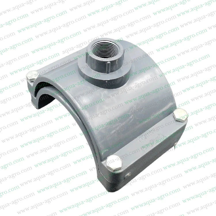 Moulded PVC Pipe Accessories,Heavy Duty PVC Pipe Fittings,Plumbing Saddle 25mm,Pipe Saddle 6 kg/cm² Pressure,4 Inch Pipe Saddle for Agriculture