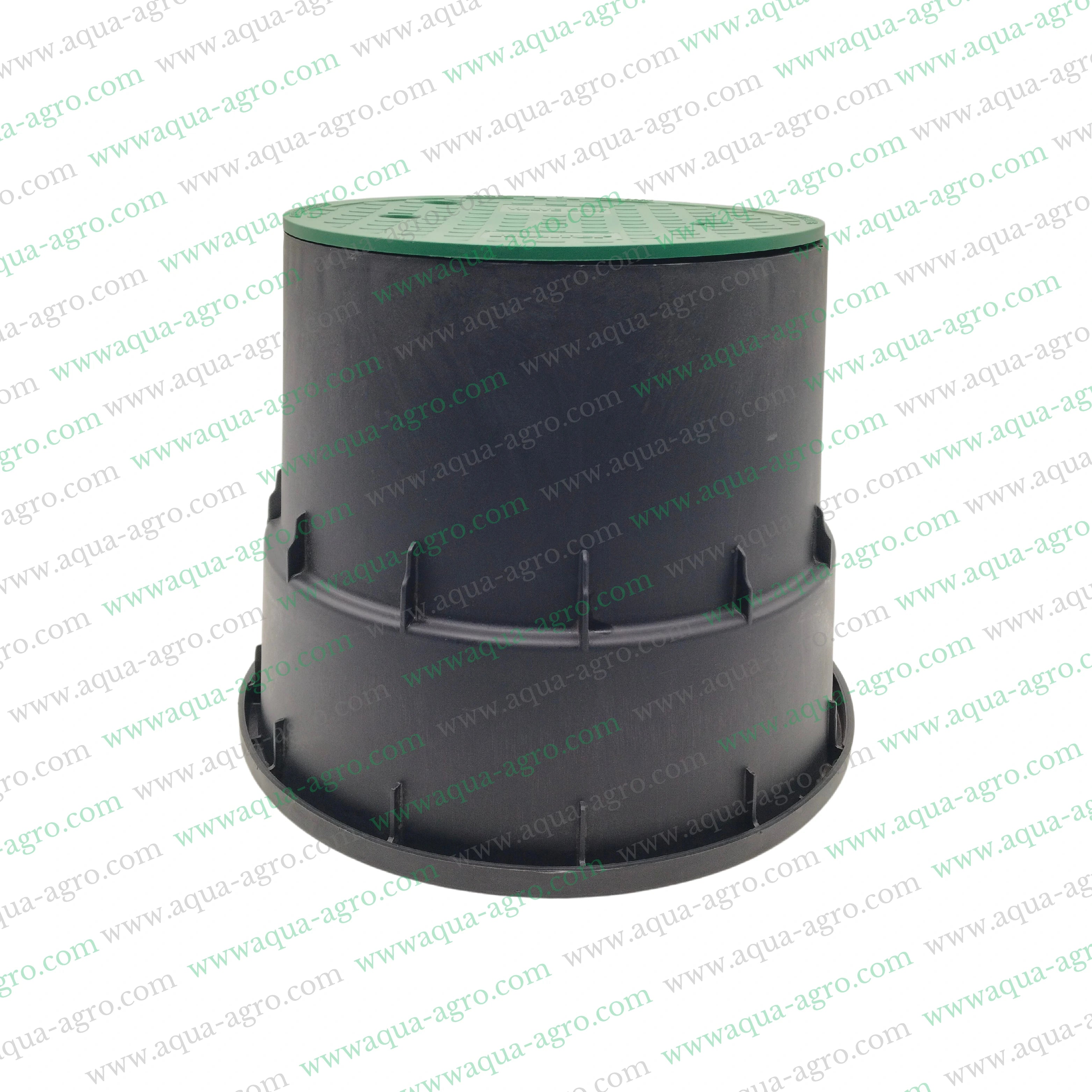 HUNTER - Valve Box - Plastic - 10 Inch - Round - Corrugated box with green lid