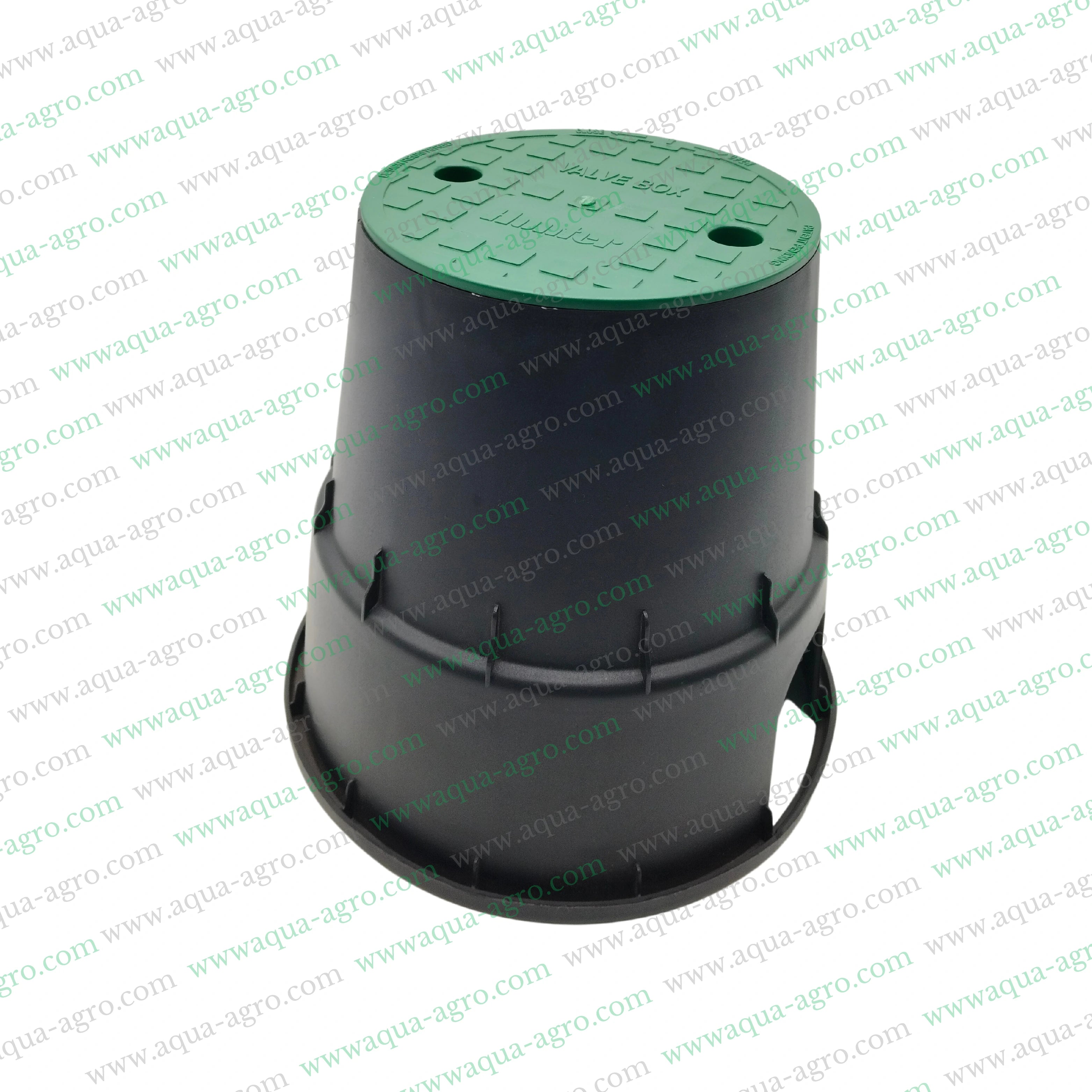 HUNTER - Valve Box - Plastic - 6 Inch - Round - Corrugated box with green lid