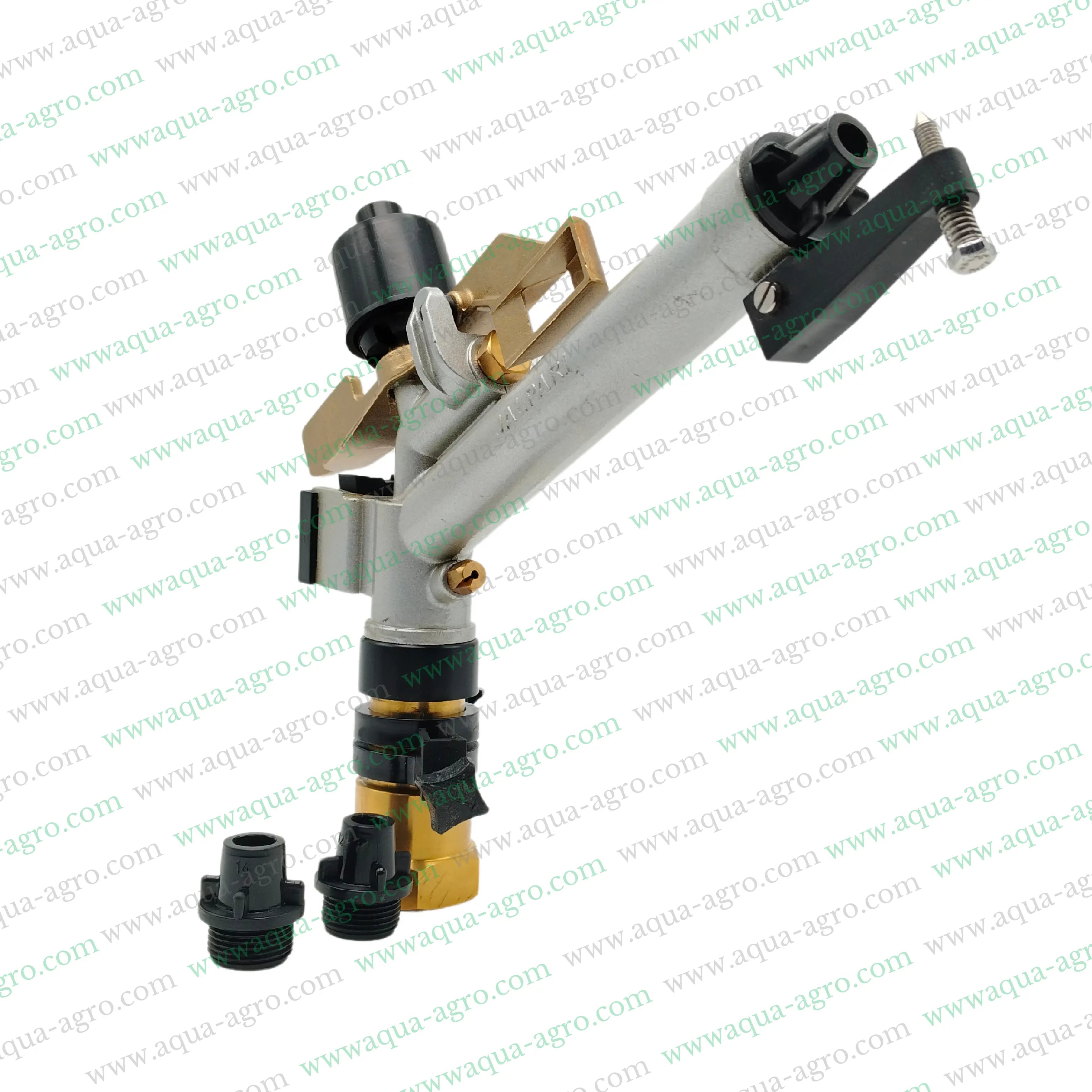 Jalpari RG-32 rain gun sprinkler with adjustable nozzle and connectors for efficient irrigation.