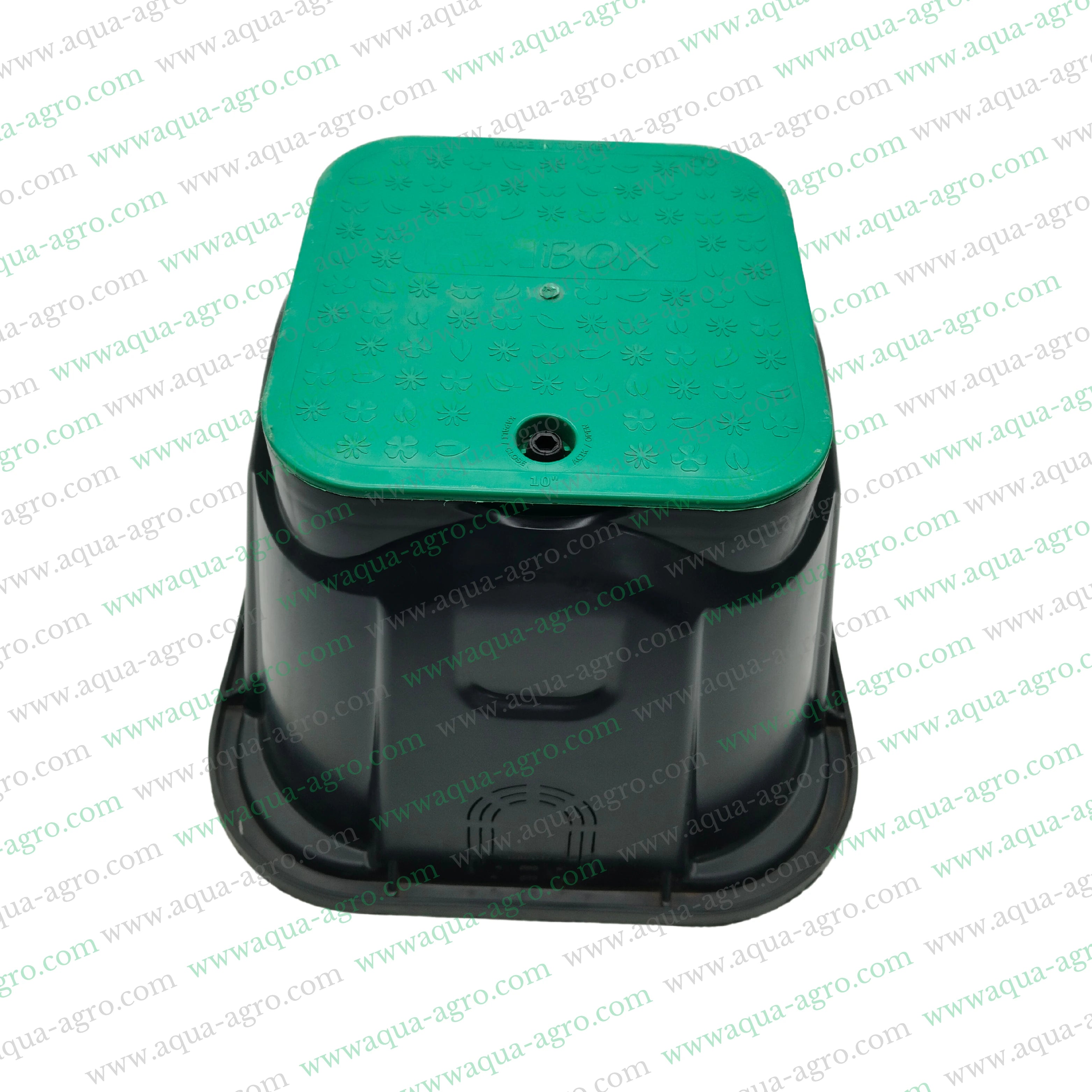 PIMTAS - Valve Box - Plastic - 10 Inch - Rectangular - Corrugated box with green lid