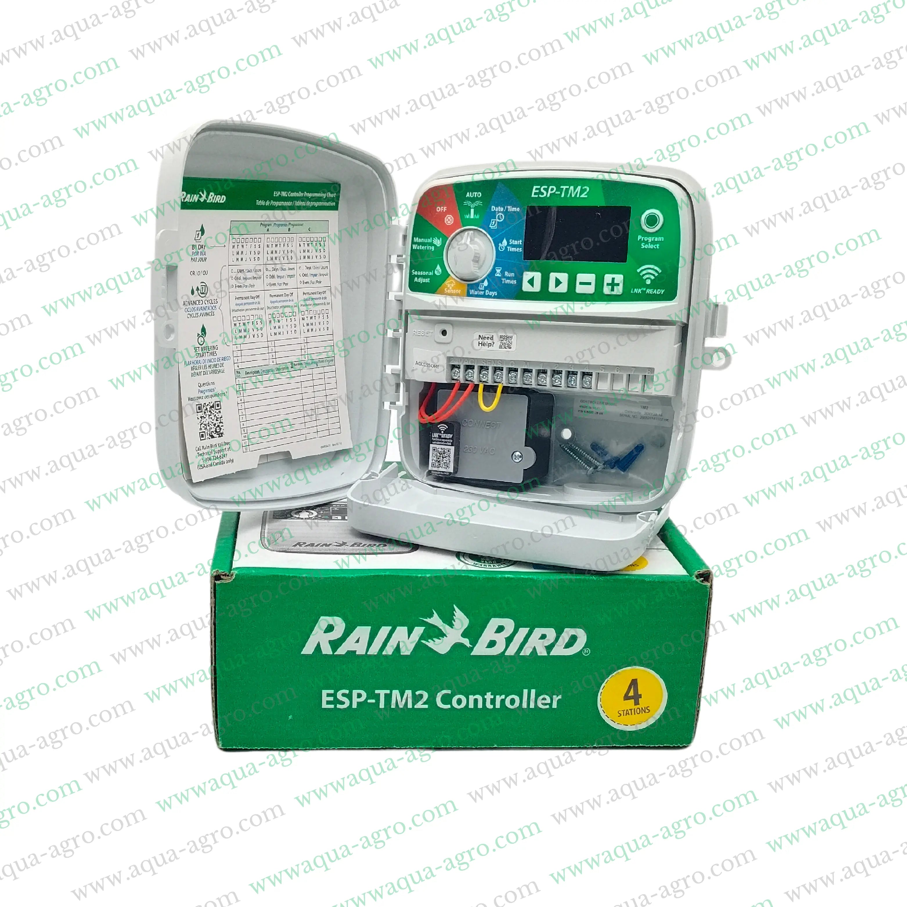 Rain Bird ESP-TM2 Controller,4-station irrigation controller,230V irrigation controller,ESP-TM2 4 station outdoor controller,24 VAC output irrigation controller
