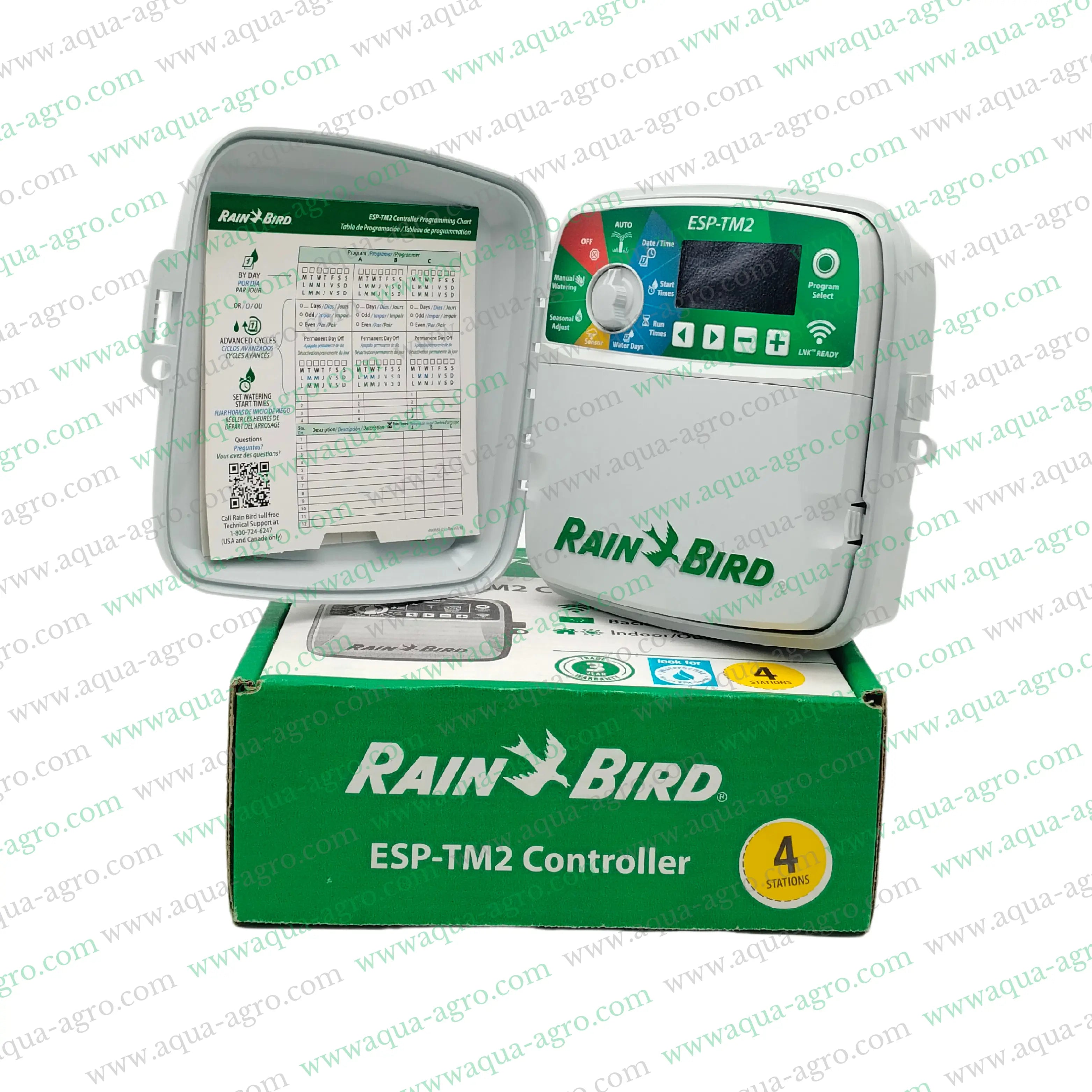 Rain Bird ESP-TM2 Controller,4-station irrigation controller,230V irrigation controller,ESP-TM2 4 station outdoor controller,24 VAC output irrigation controller