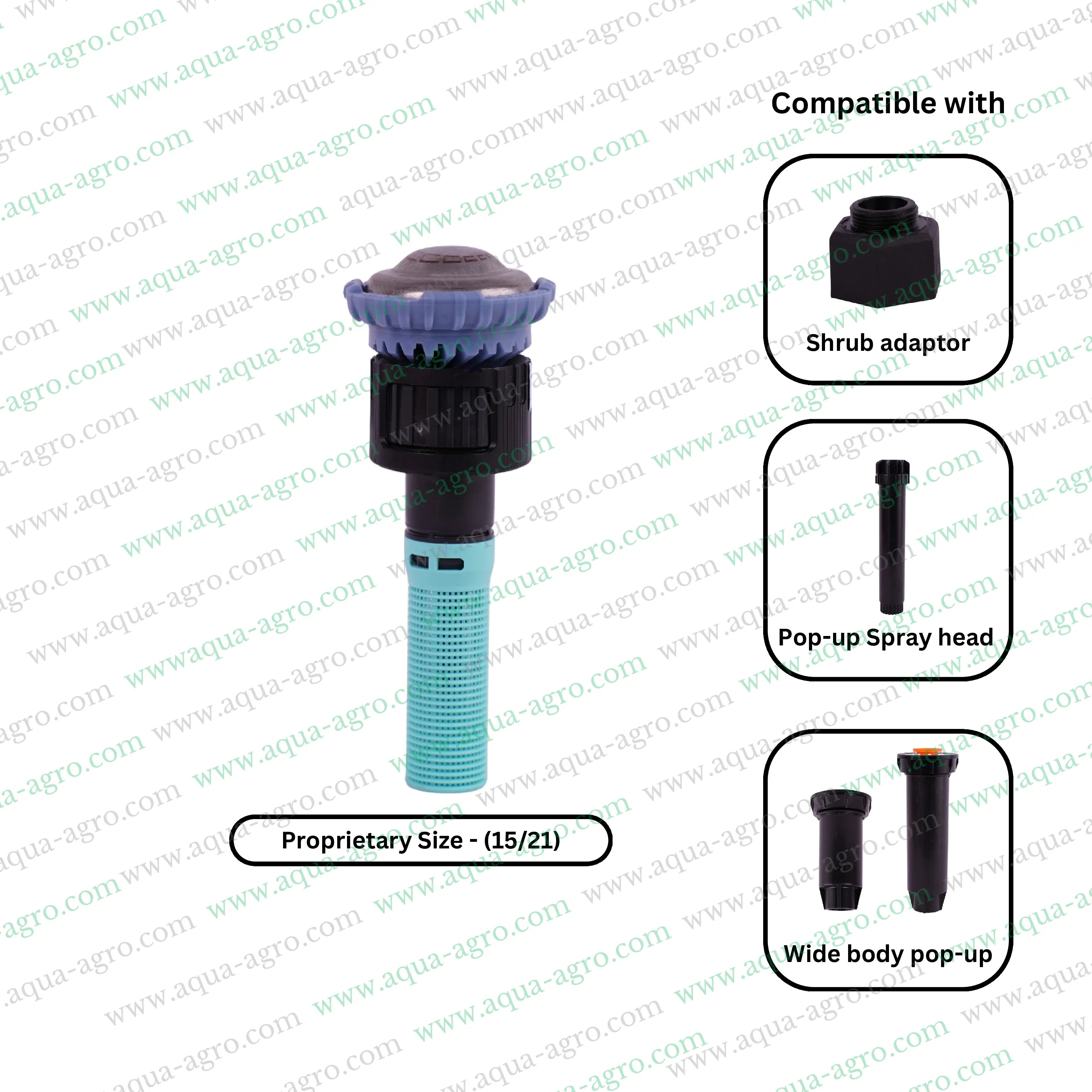 Rain Bird Sprinkler,Pop-Up Sprinkler Nozzle,Rotary Spray Nozzle,R-Van Nozzle,14 Feet Radius Sprinkler,Garden Sprinkler System,Automatic Lawn Sprinkler
