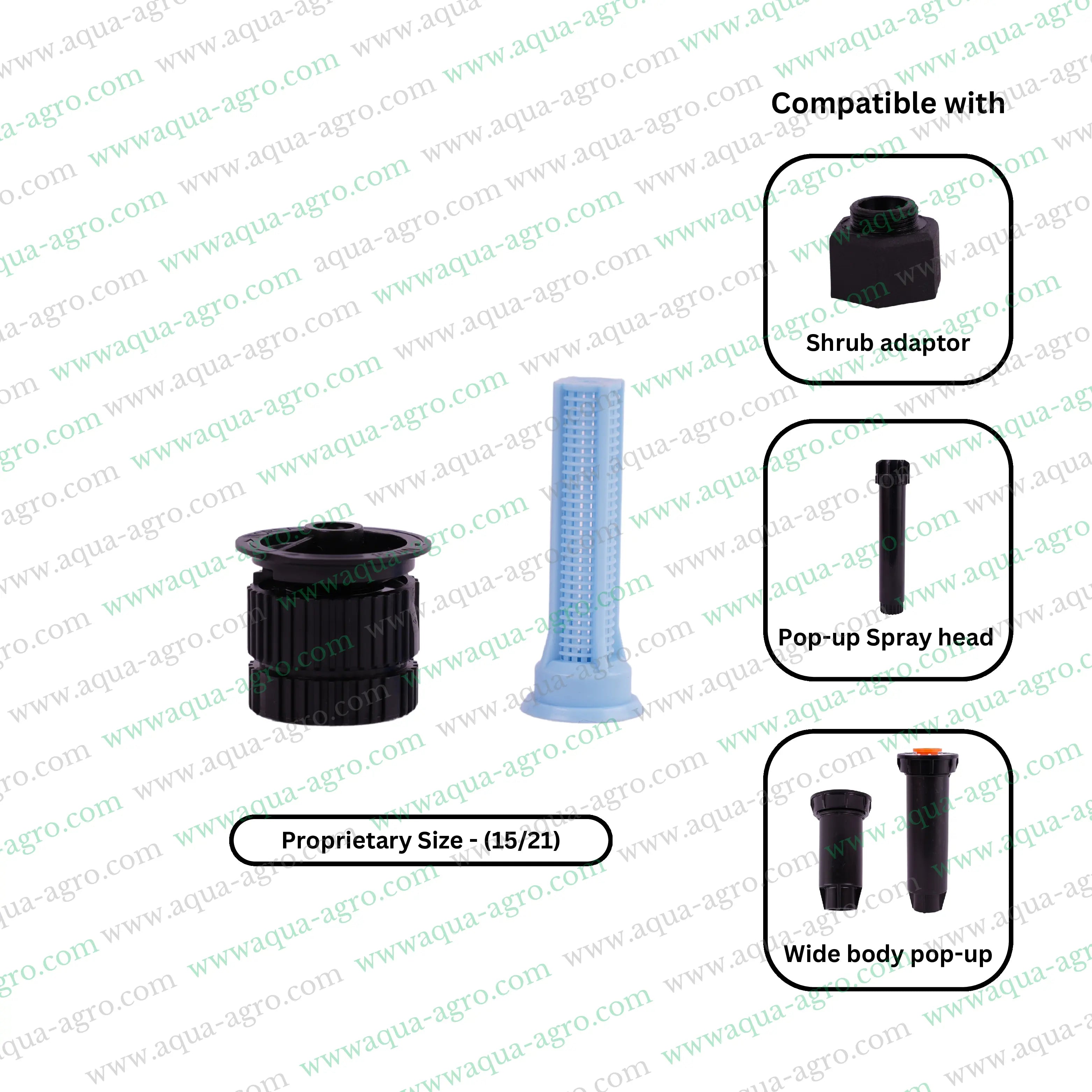 Rain Bird sprinkler nozzle,Pop-up sprinkler head,Adjustable spray nozzle,15 feet spray radius,360-degree adjustable sprinkler