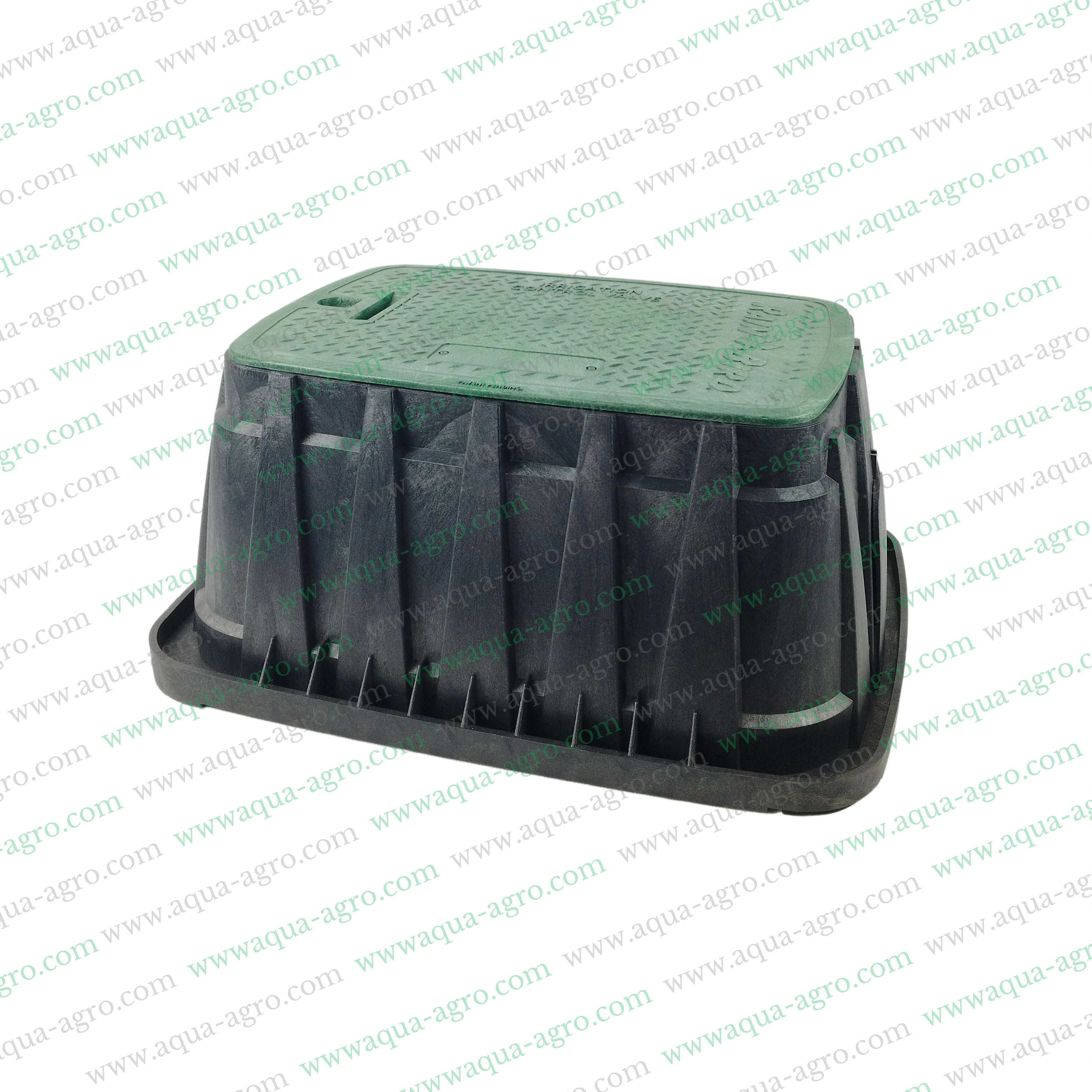 RAIN BIRD - Valve Box - Plastic - Jumbo - Rectangular - Corrugated box with green lid - VB Series - VBJMB
