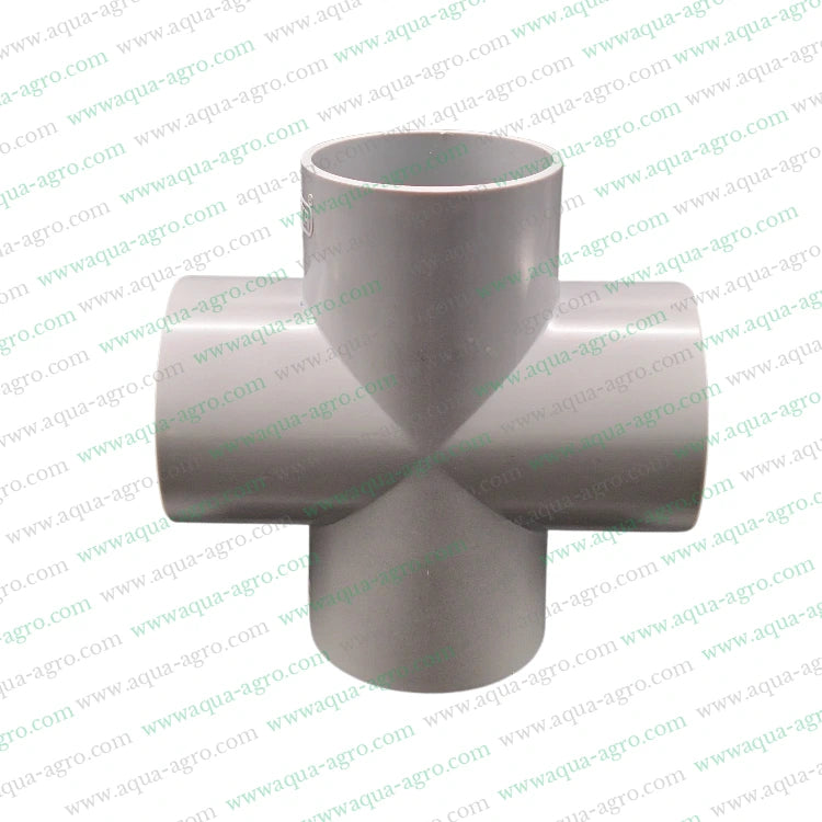 Raksha PVC pipe accessories,Fittings equal cross tee,4-way fitting,2.5 inch 75mm,Moulded