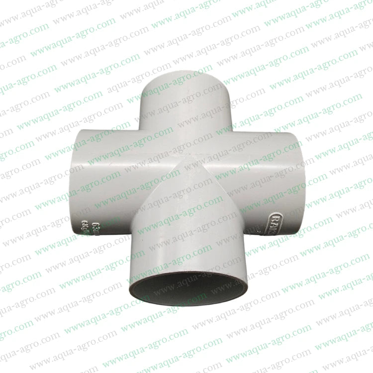 4-way PVC tee,2-inch PVC pipe fitting,63mm PVC fitting,Moulded PVC pipe fitting,6 kg f/cm² pressure fitting