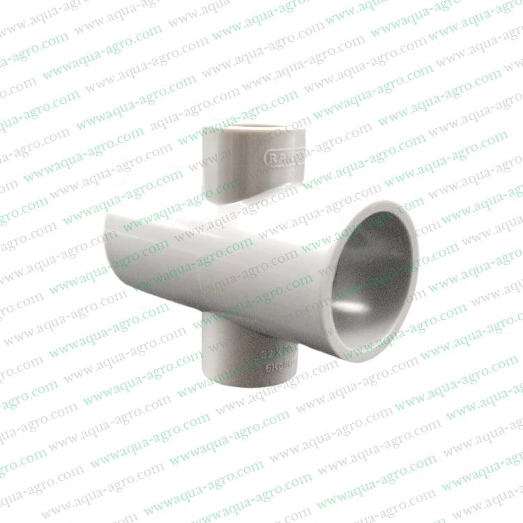 4-way tee fitting,1-inch 32mm PVC fitting,0.5-inch 20mm PVC fitting,Moulded PVC fittings,6 kg f/cm² pressure fitting