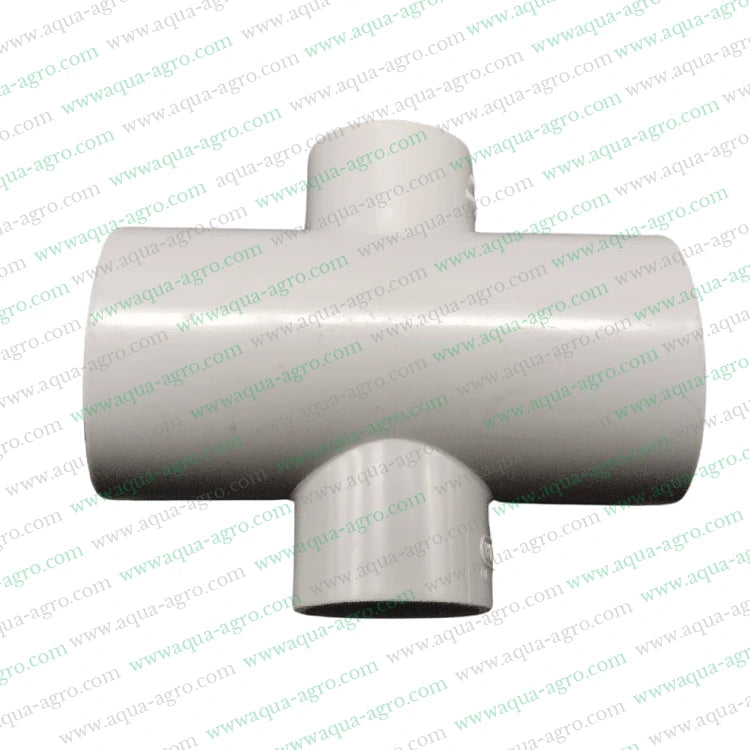 PVC Reducer Cross,75mm to 40mm Pipe Fittings,PVC Accessories for Plumbing,Heavy-Duty PVC Fittings,Plumbing Cross Tee