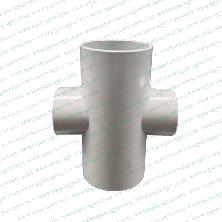 Raksha PVC pipe accessories,PVC pipe fittings,Reducer cross tee,4-way PVC fittings,2.5-inch to 1.5-inch PVC fittings