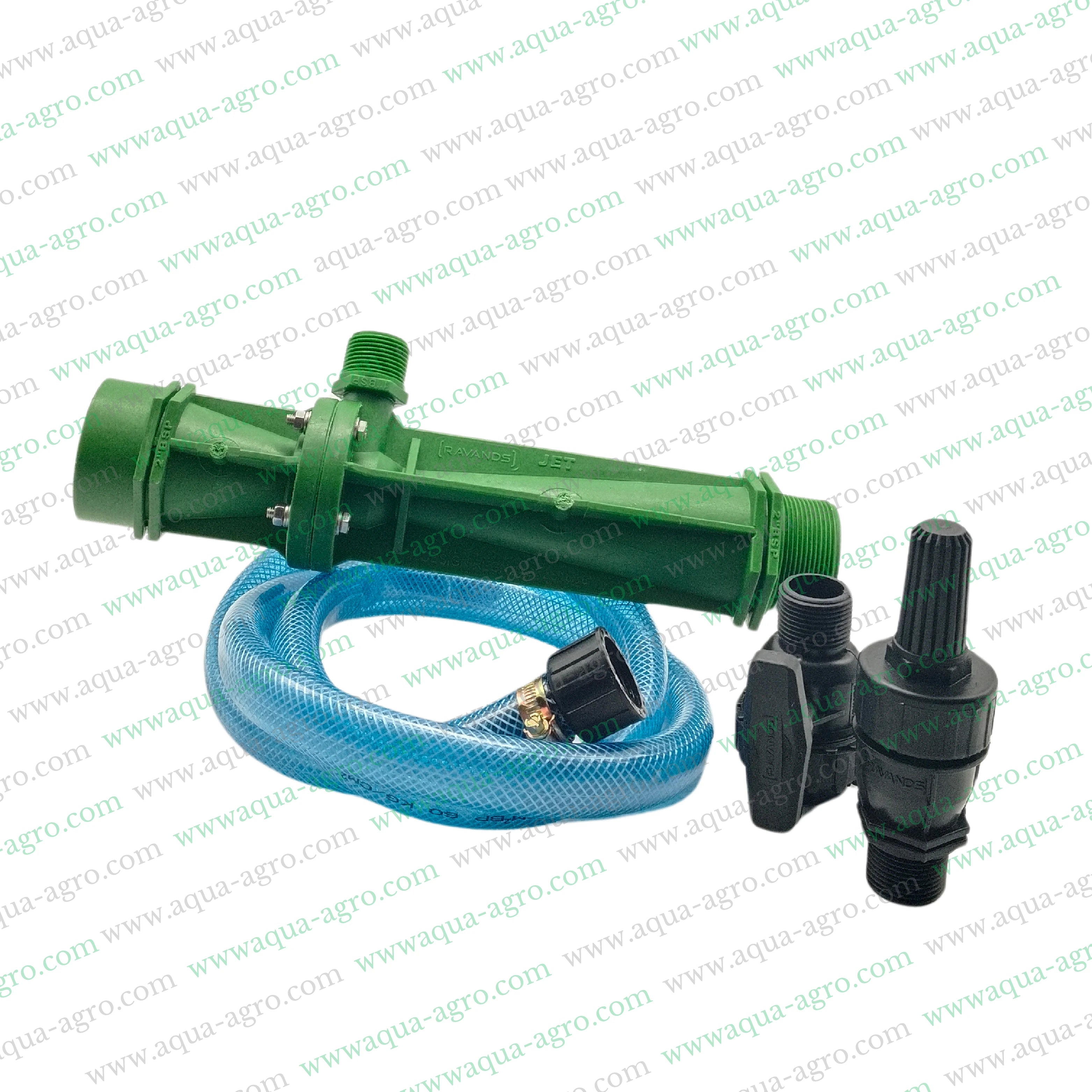 RAVANDS - Fertilizer Injecor - Venturi - 2 Inch (63mm) - JET - Low Flow - Green Colour - with suction port assembly - RAV-VEN-63-JET