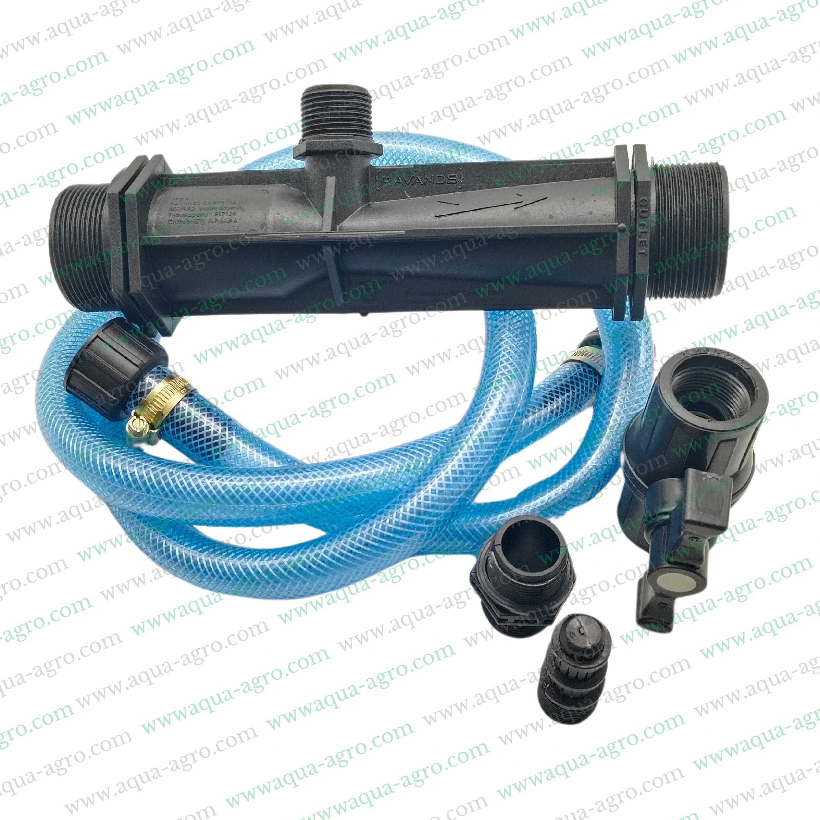 RAVANDS - Fertilizer Injecor - Venturi - 2 Inch (63mm) - SPRINTER - Black Colour - with suction port assembly - RAV-VEN-63-SPR