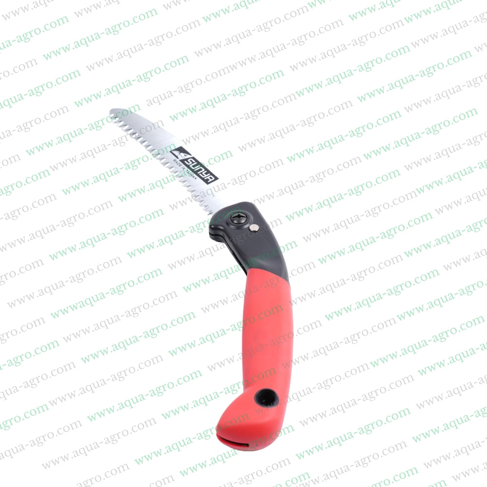 SUNYA (TAIWAN) - Folding Pruning saw - 620019 - 4 inch cut - Premium curved saw with heat treated 1mm blade - Plastic handle (Red)