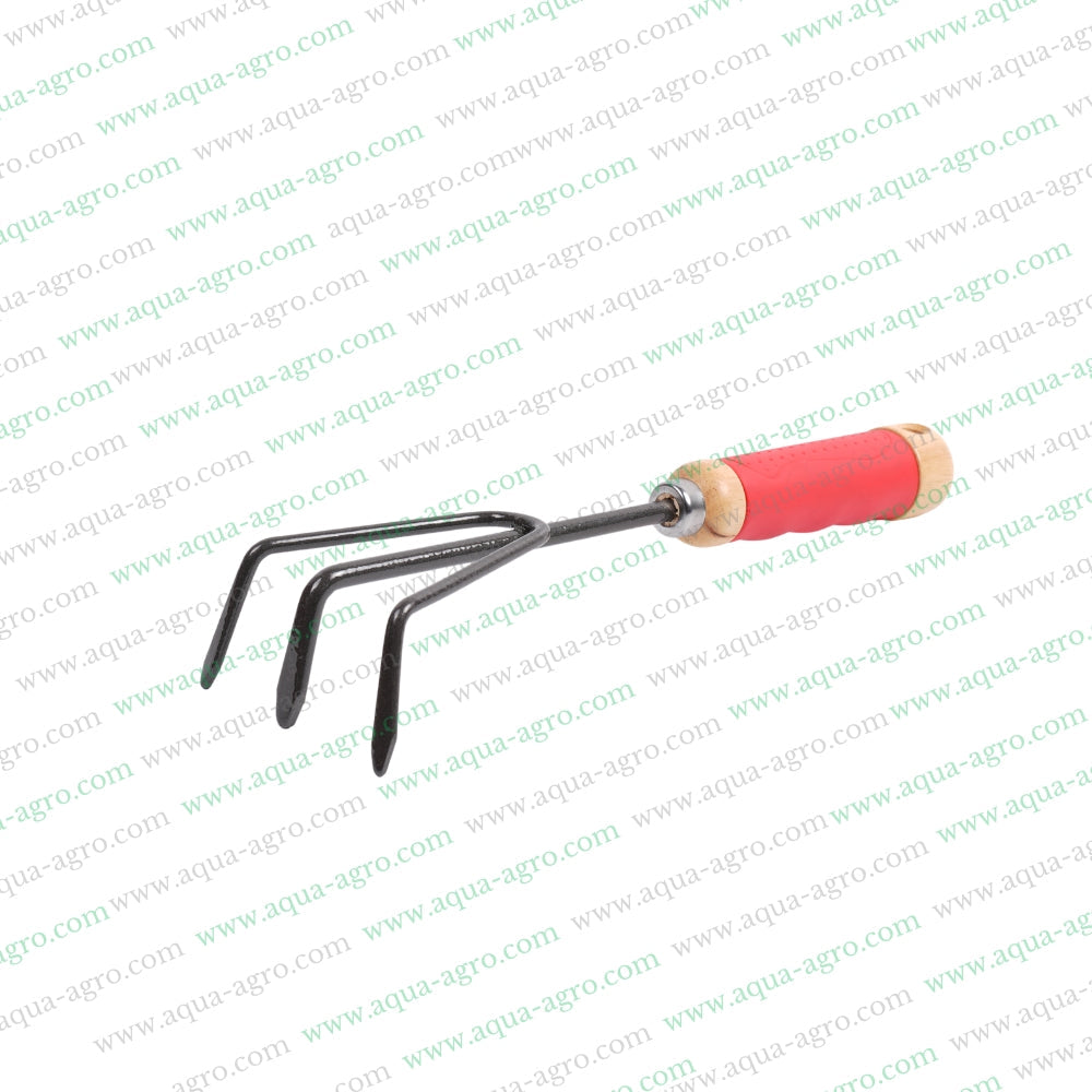 SUNYA (TAIWAN) - Garden hand tools - wooden handle with rubberised grip - premium quality metal - Cultivator (3-teeth ) - 730117