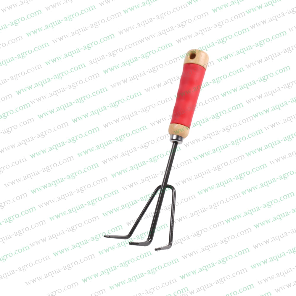 SUNYA (TAIWAN) - Garden hand tools - wooden handle with rubberised grip - premium quality metal - Cultivator (3-teeth ) - 730117