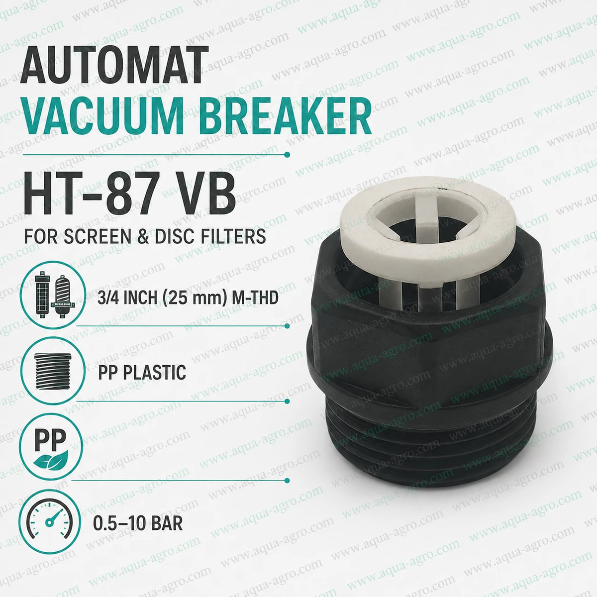 AUTOMAT HT-87 VB 0.75 inch 25mm male threaded vacuum breaker air release valve for screen and disc irrigation filters