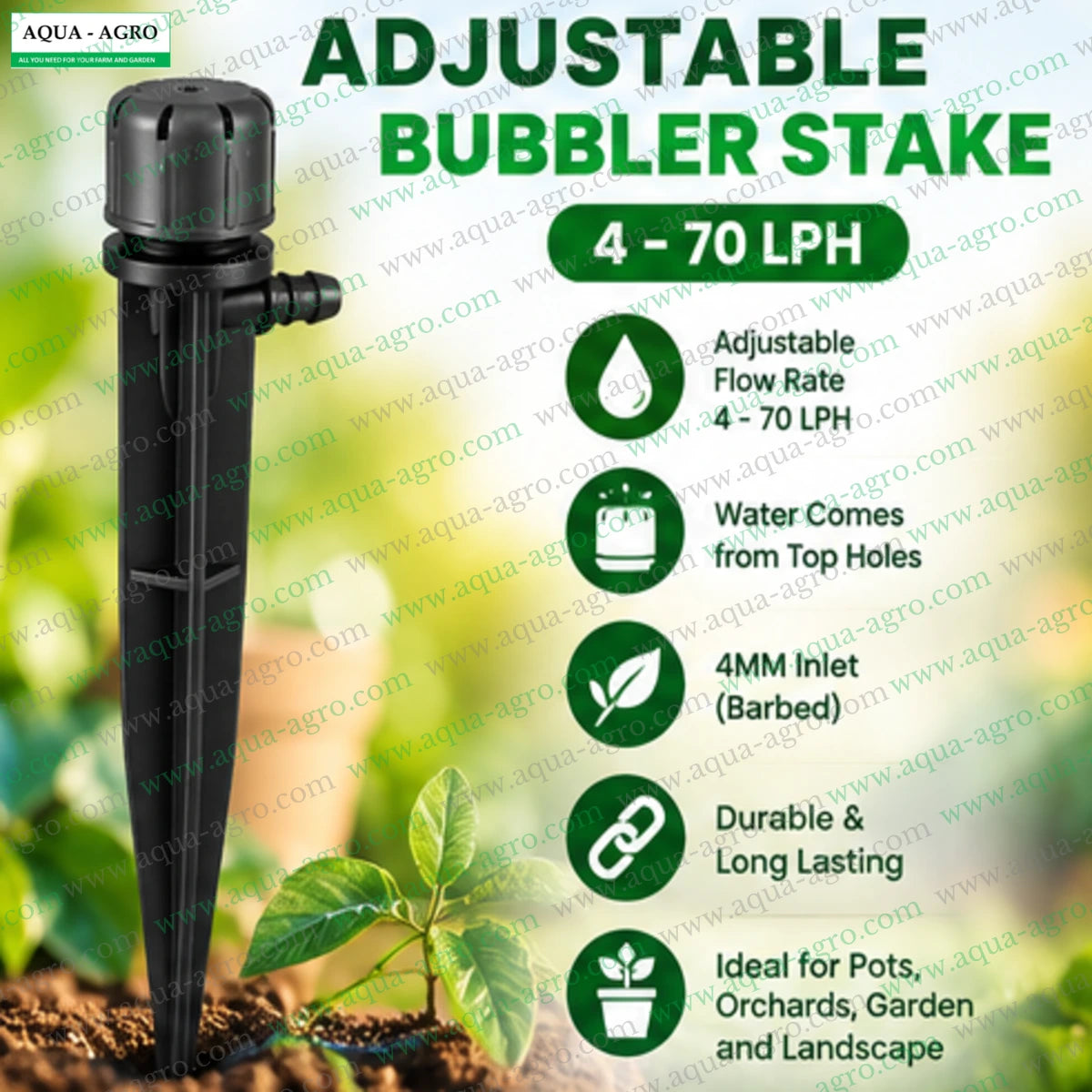 AQUA-AGRO-ADJUSTABLE-BUBBLER-STAKE-4-70-LPH-4MM-INLET-SUITABLE-FOR-ORCHARS-GARDEN-AND-LANDSCAPE-POT-IRRIGATION-DRIPPER-STAKE