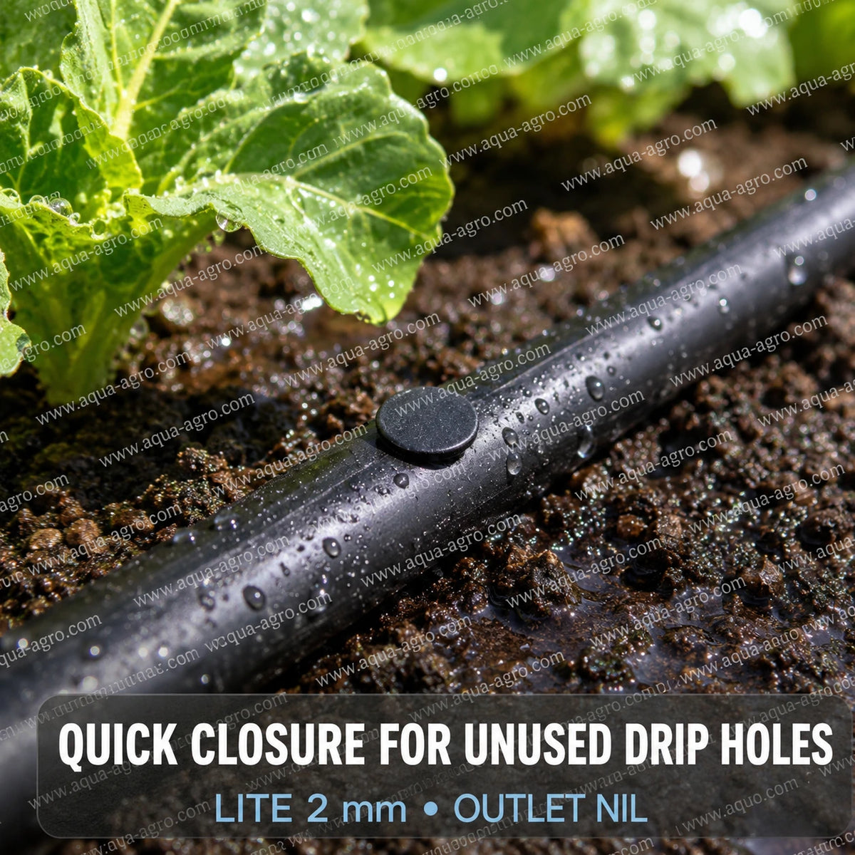 AQUA-AGRO 2mm goof plug sealing unused drip irrigation pipe hole black PP hole closer for leak prevention