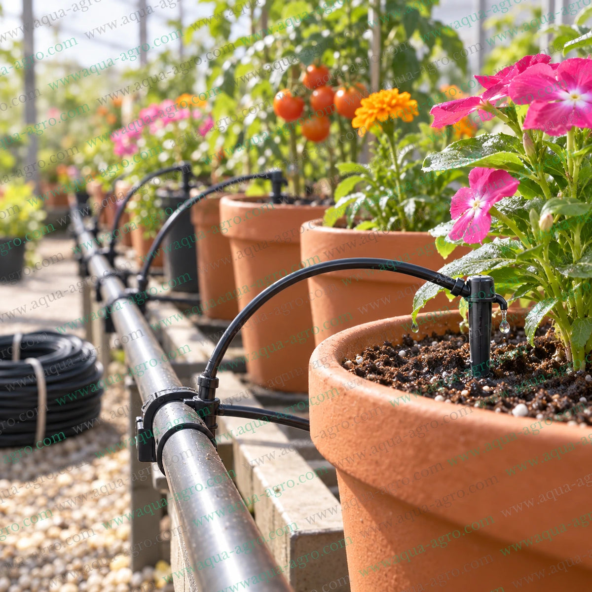 AQUA AGRO premium soft PVC micro irrigation tube 3mm inner diameter 5mm outer diameter black spaghetti tubing for drip irrigation in terrace gardens and potted plants