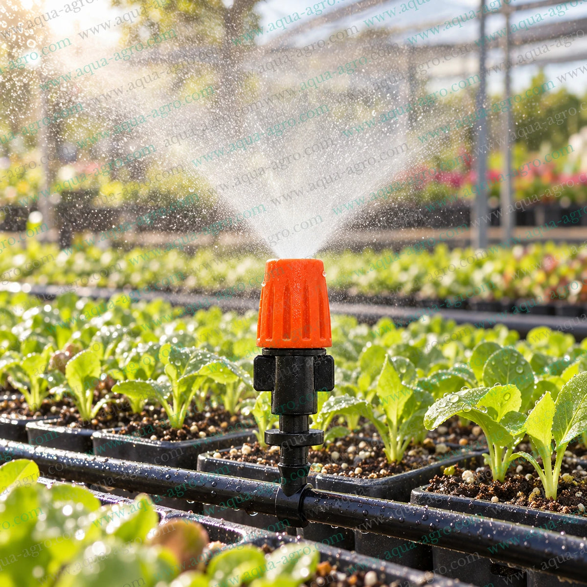 AQUA AGRO Premium Imported Adjustable Mister Sprayer with Orange Nozzle Providing Fine Water Mist for Seedlings Nursery Plants and Greenhouse Irrigation