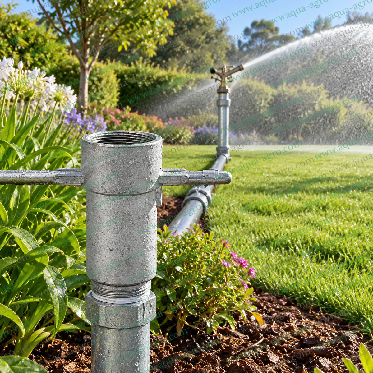 AQUA AGRO Rain Gun QCV Bottom 2 Inch 63mm Female Thread Aluminium Quick Coupling Valve with Locking Slots for Irrigation