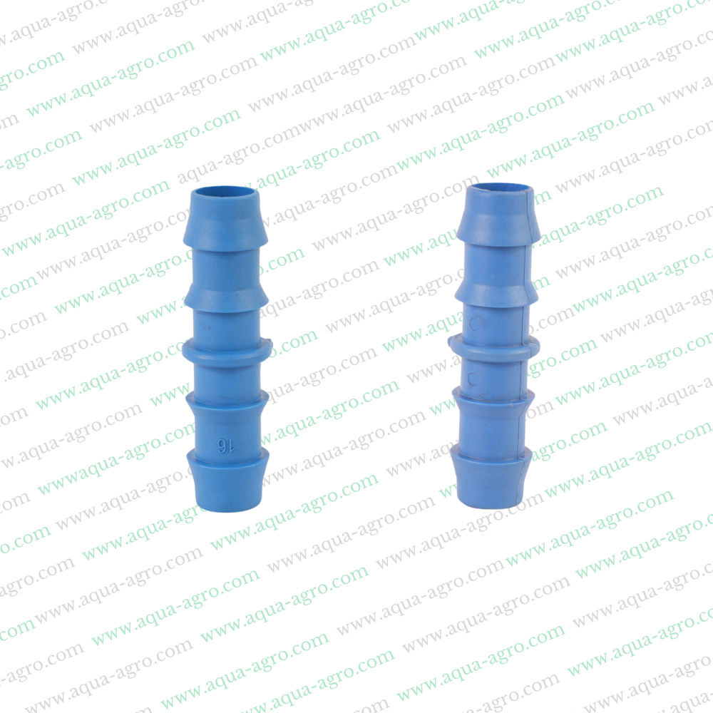 AQUA | DRIP FITTINGS & ACCESSORIES BARBED FITTINGS COUPLER / JOINNER 16MM PP BLUE
